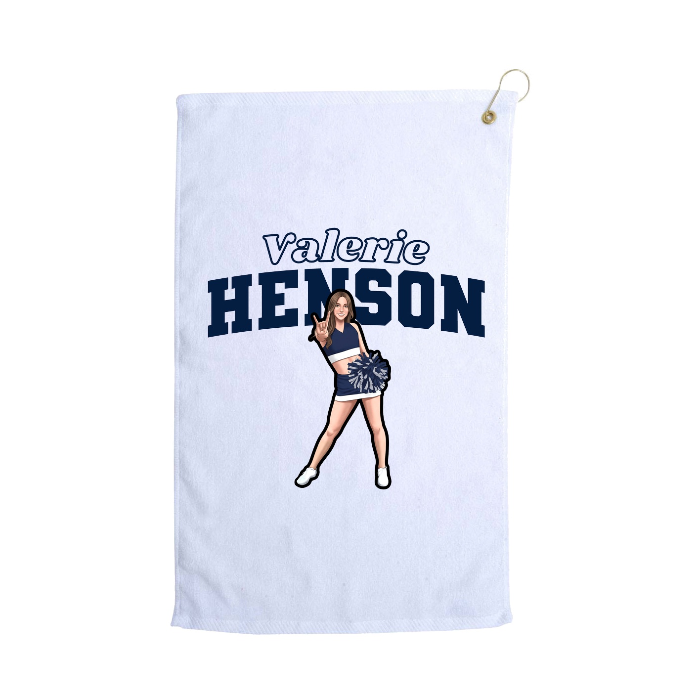 Golf Towel — Name Arch in White