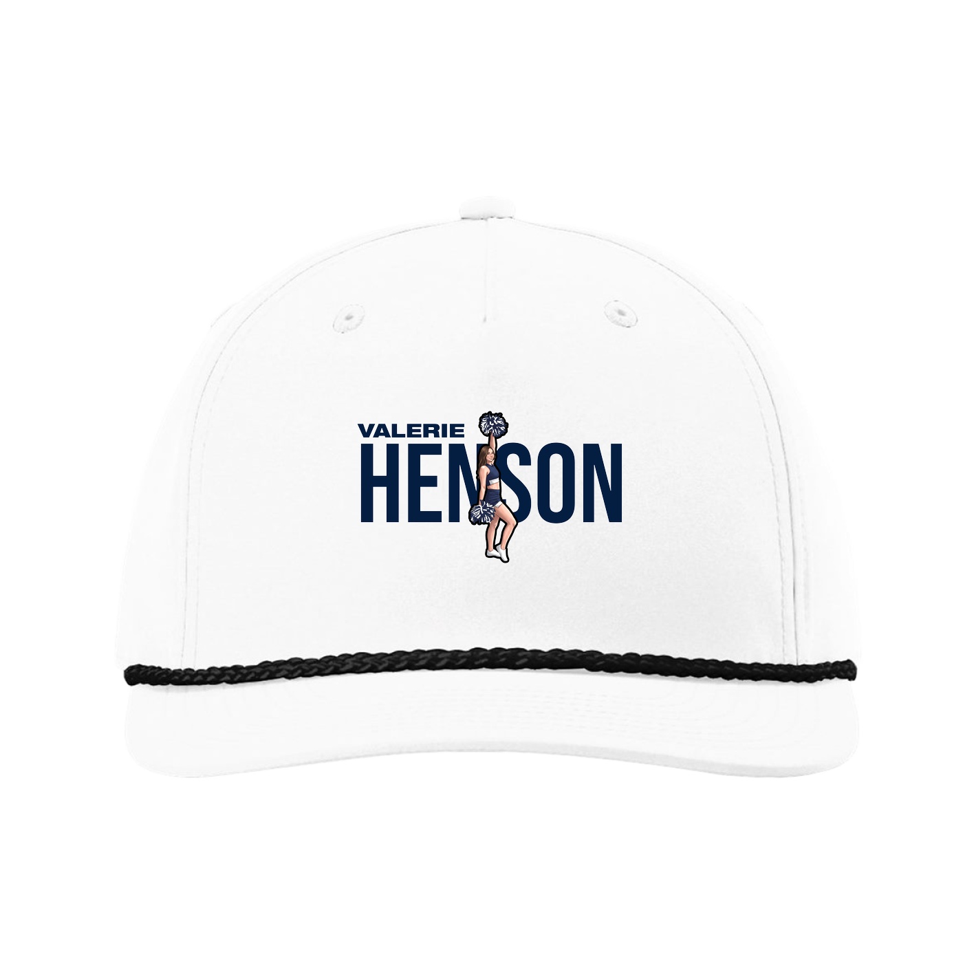 Five-Panel Classic Rope Cap — Player Name in White