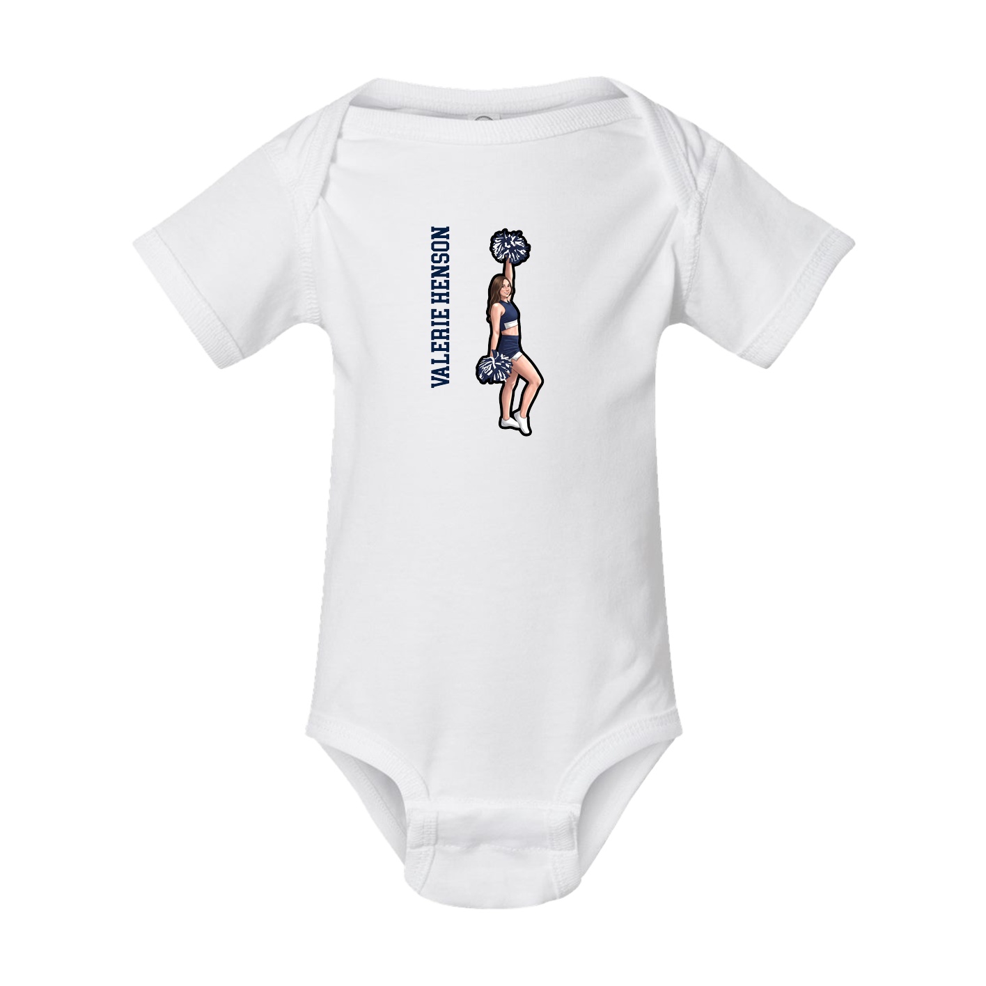 Baby Onesie — Name Vertical in White