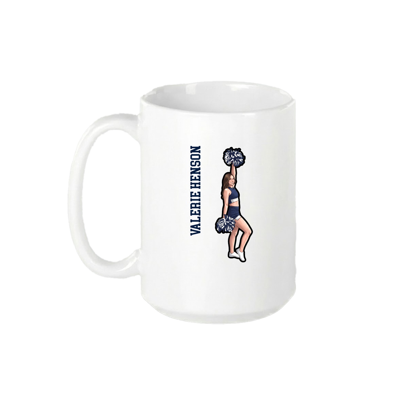 15oz Coffee Mug — Name Vertical in White