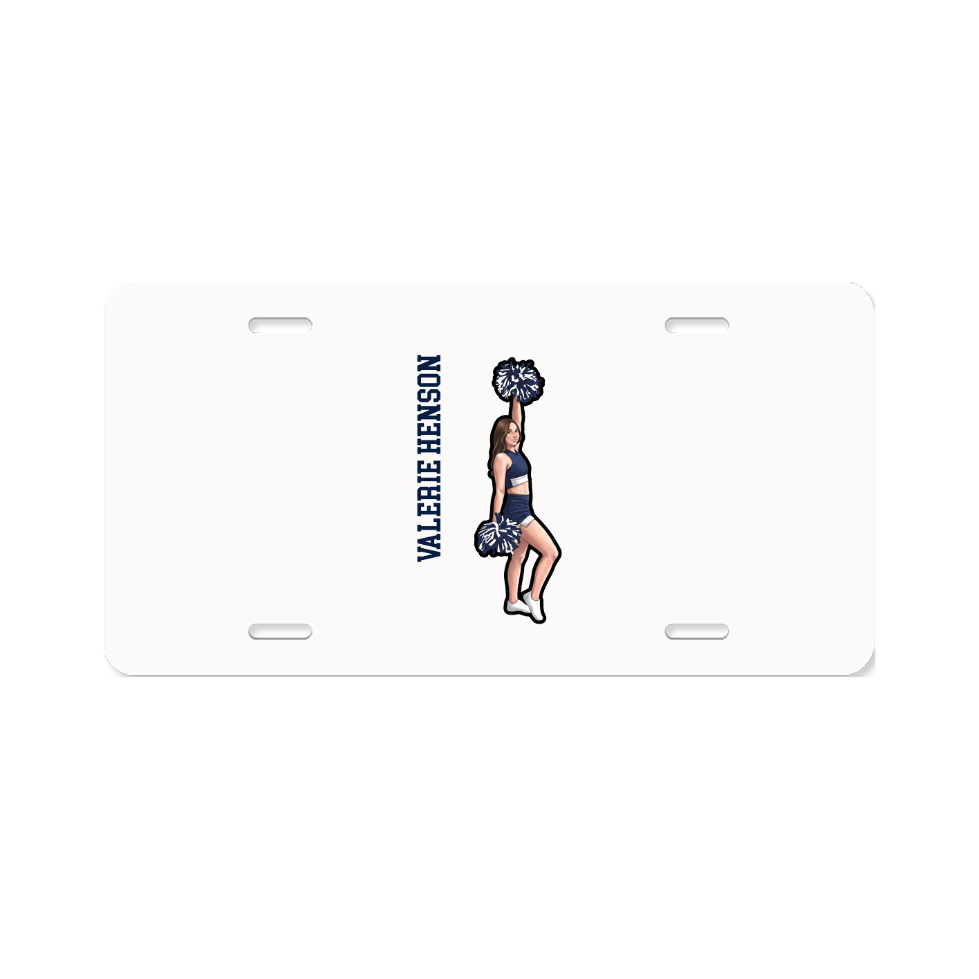 License Plate — Name Vertical in Classic