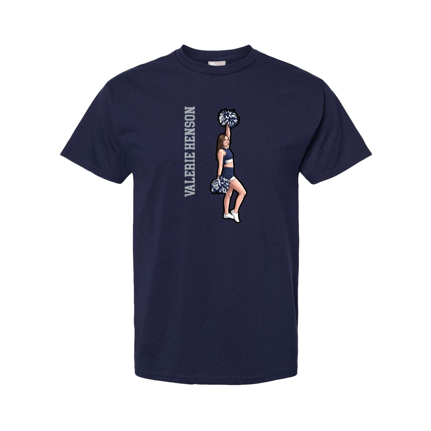 Tee — Name Vertical in Navy