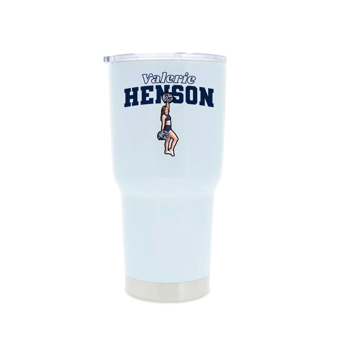 30oz Stainless Steel Tumbler — Name Arch in White