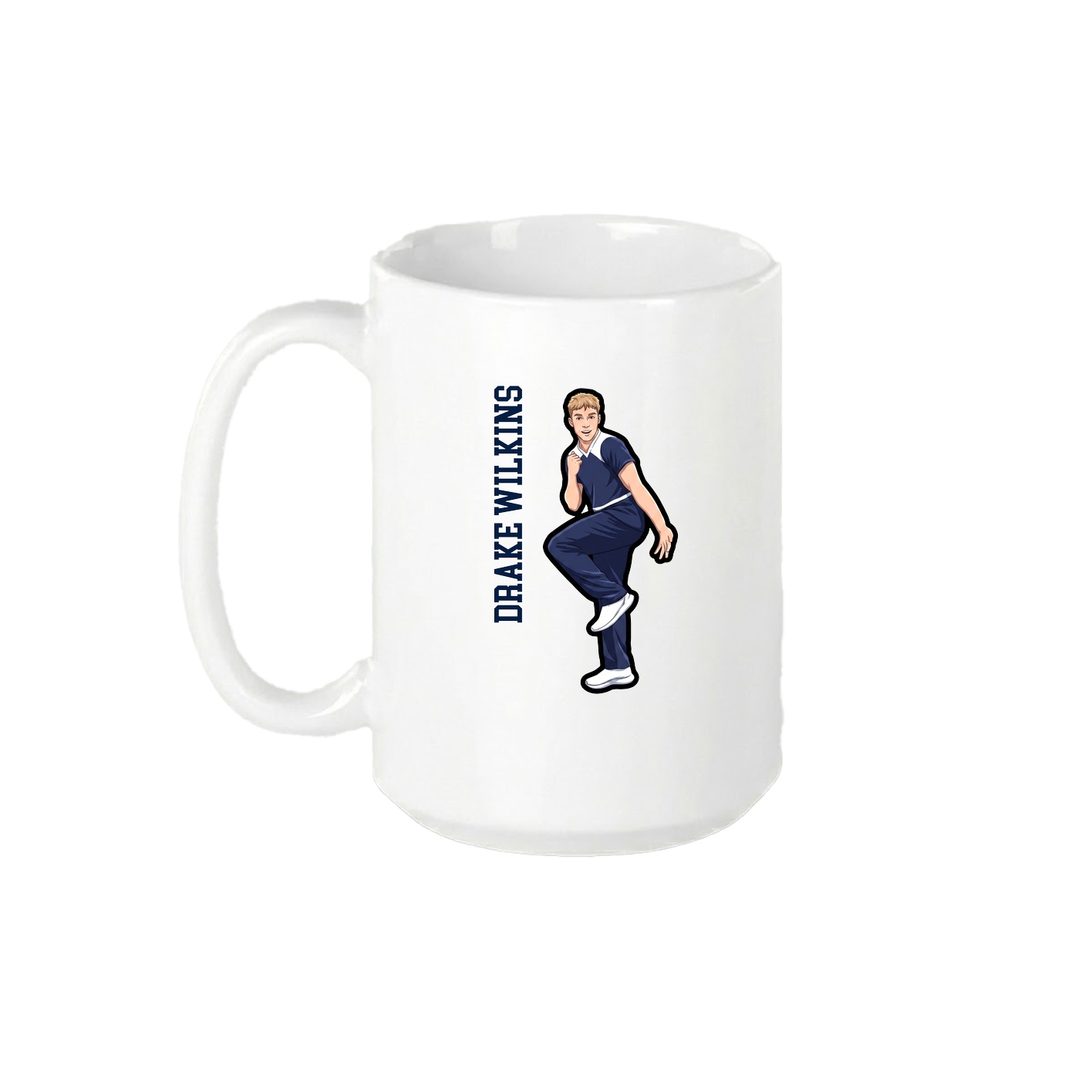 15oz Coffee Mug — Name Vertical in White