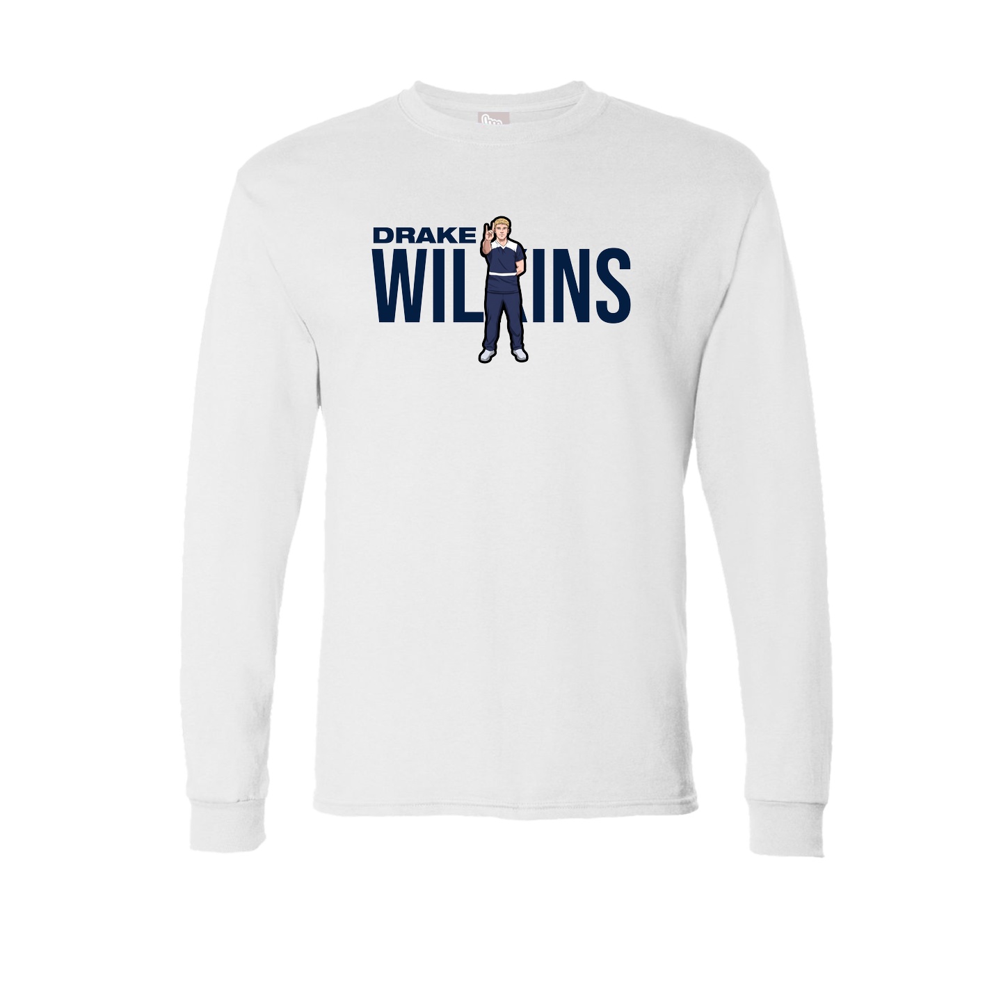 Long Sleeve Tee — Player Name in White
