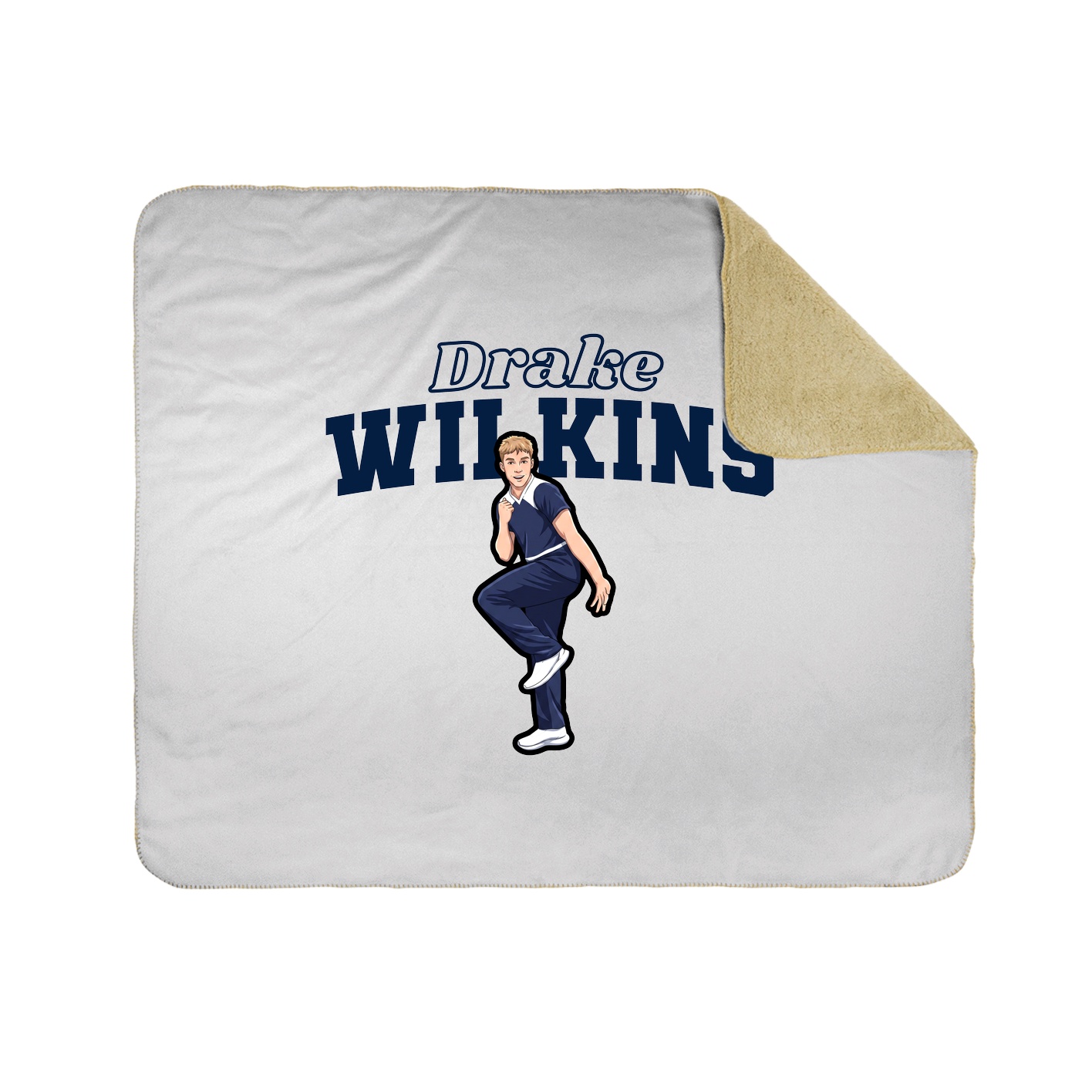 Throw Blanket — Name Arch in White