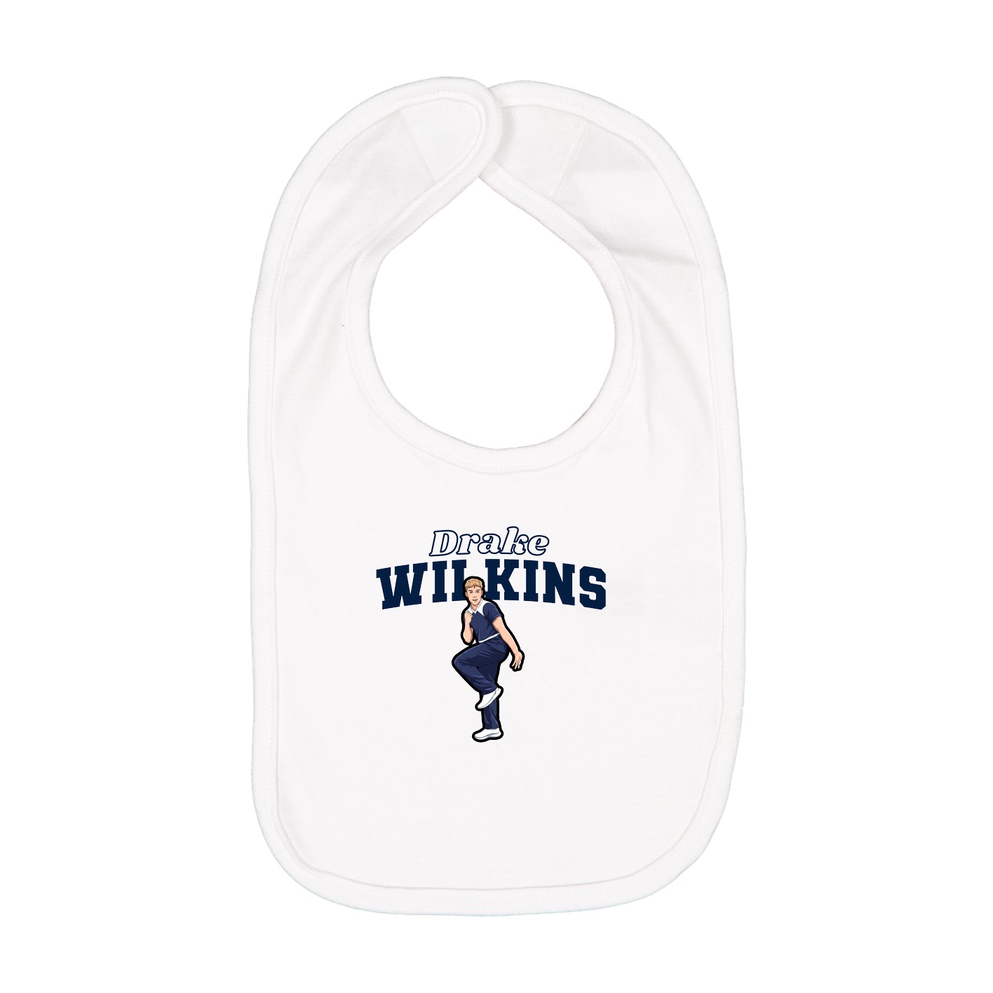 Infant Bib — Name Arch in White