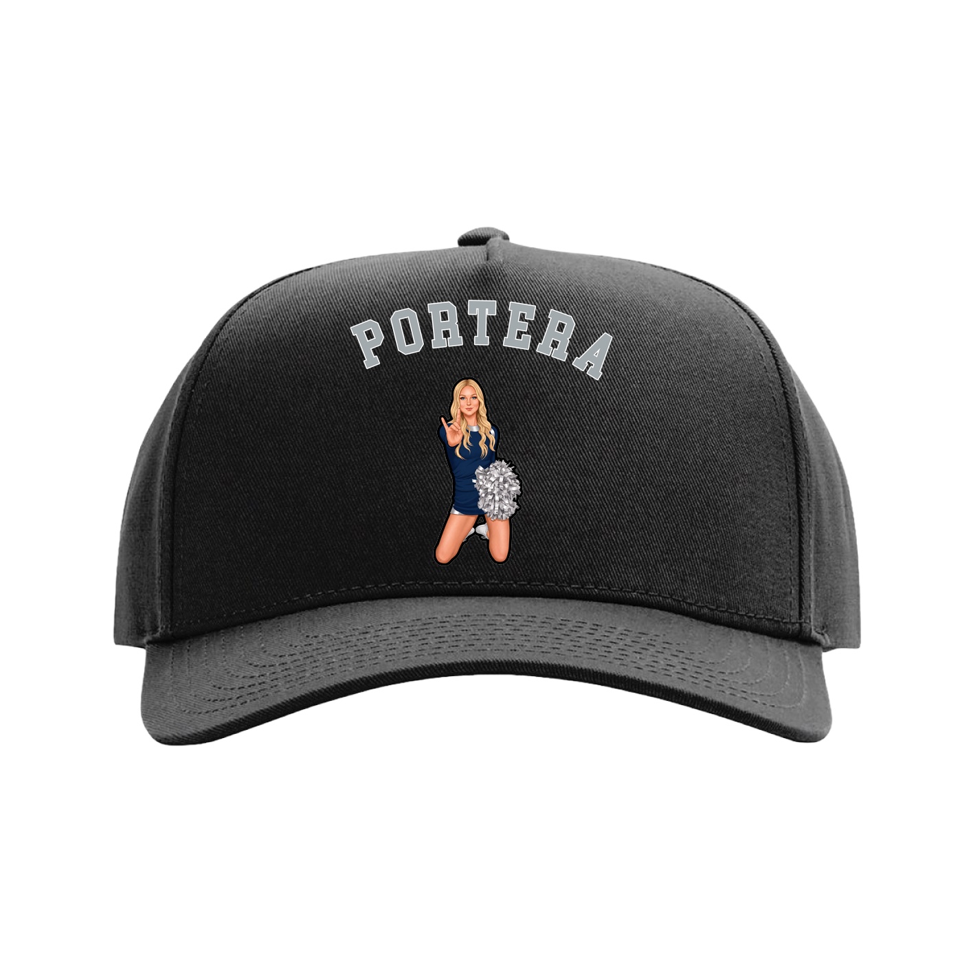 Full Fabric Five-Panel Champ Cap — Shirsey Arch in Black