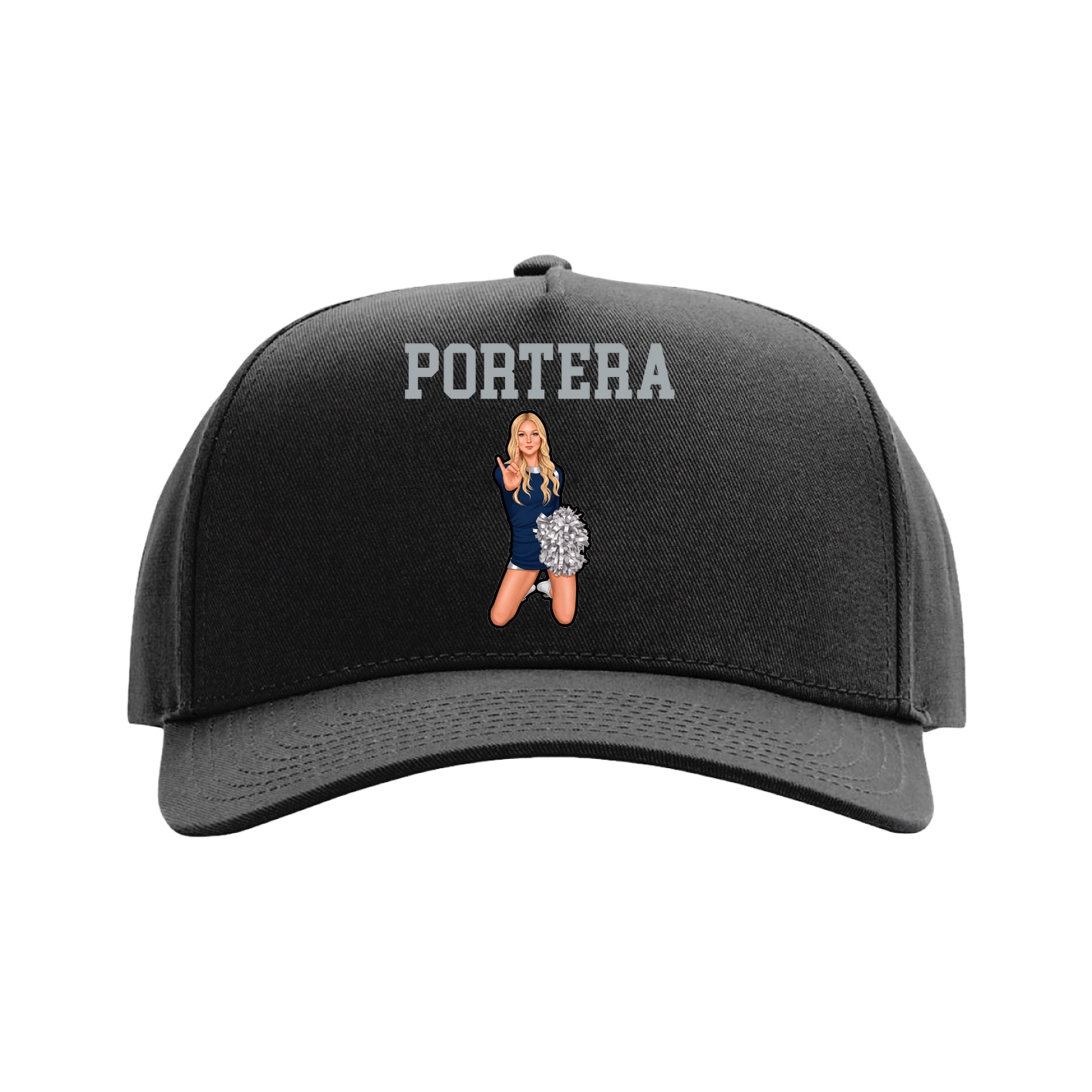Full Fabric Five-Panel Champ Cap — Shirsey in Black