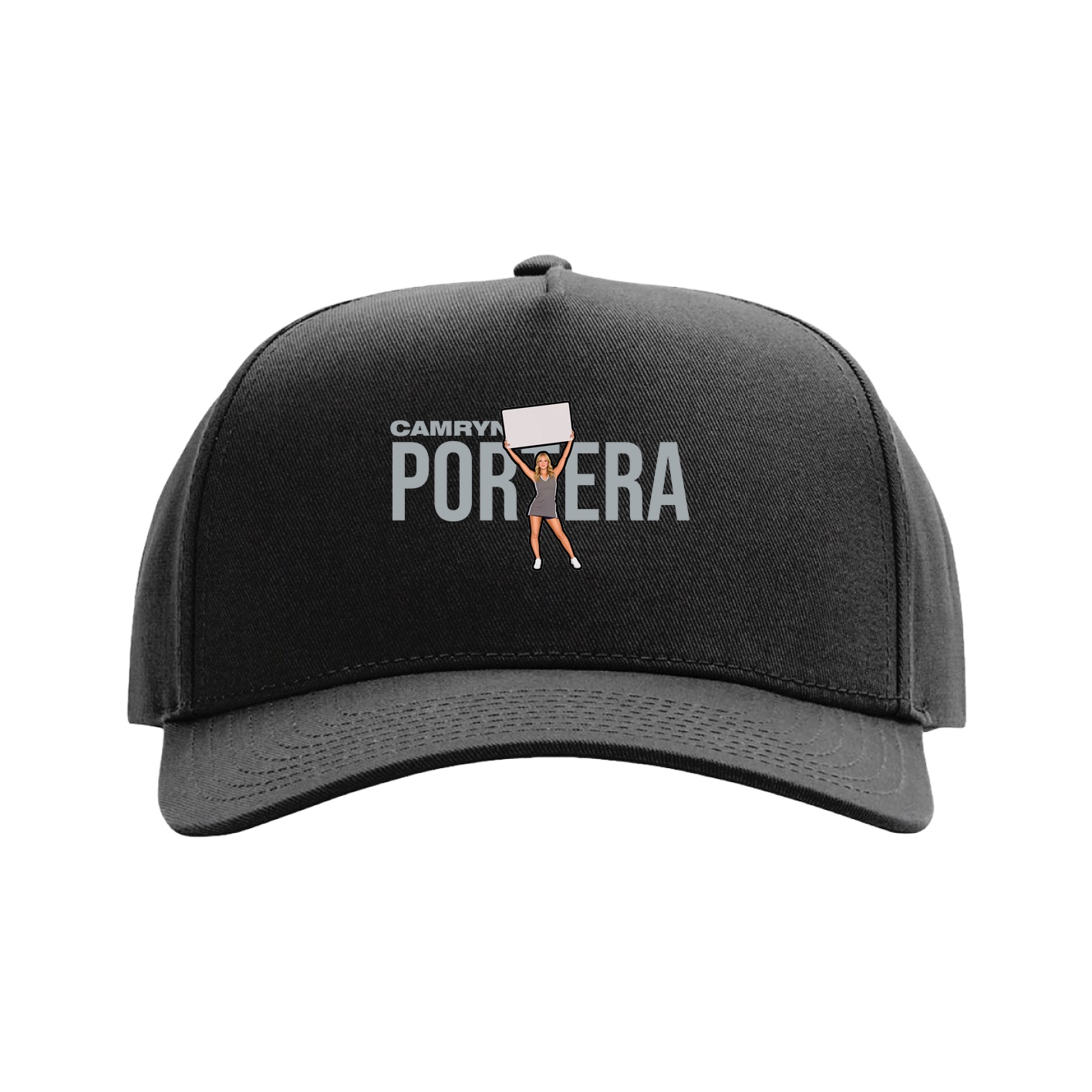 Full Fabric Five-Panel Champ Cap — Player Name in Black