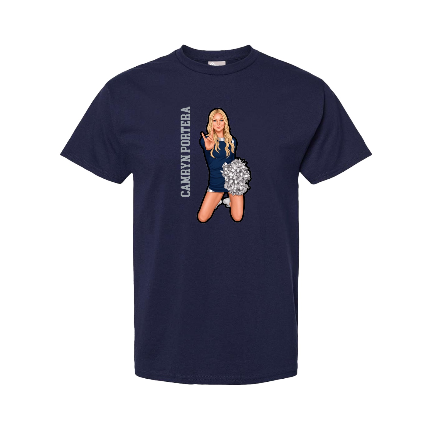 Tee — Name Vertical in Navy