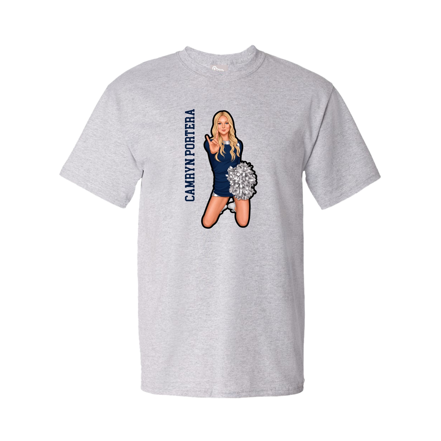 Youth Tee — Name Vertical in Grey