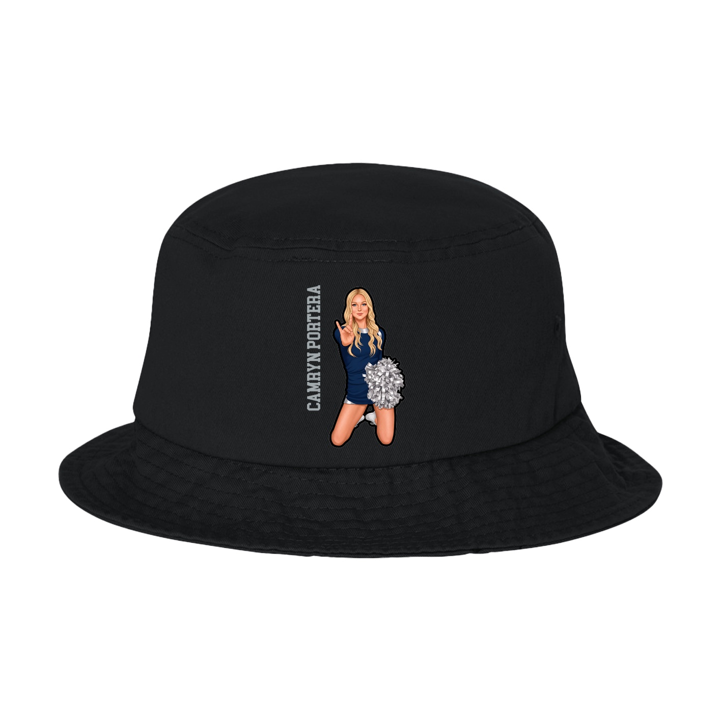 Bucket Cap — Name Vertical in Black