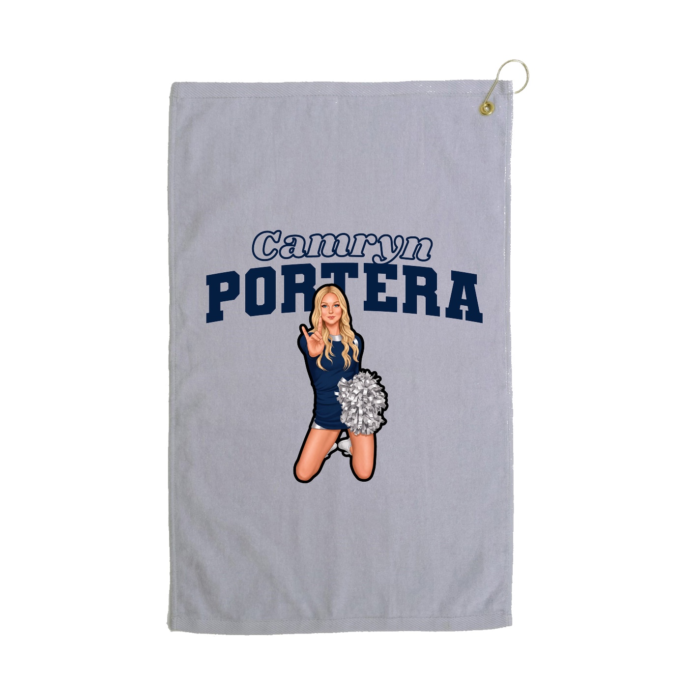Golf Towel — Name Arch in Grey