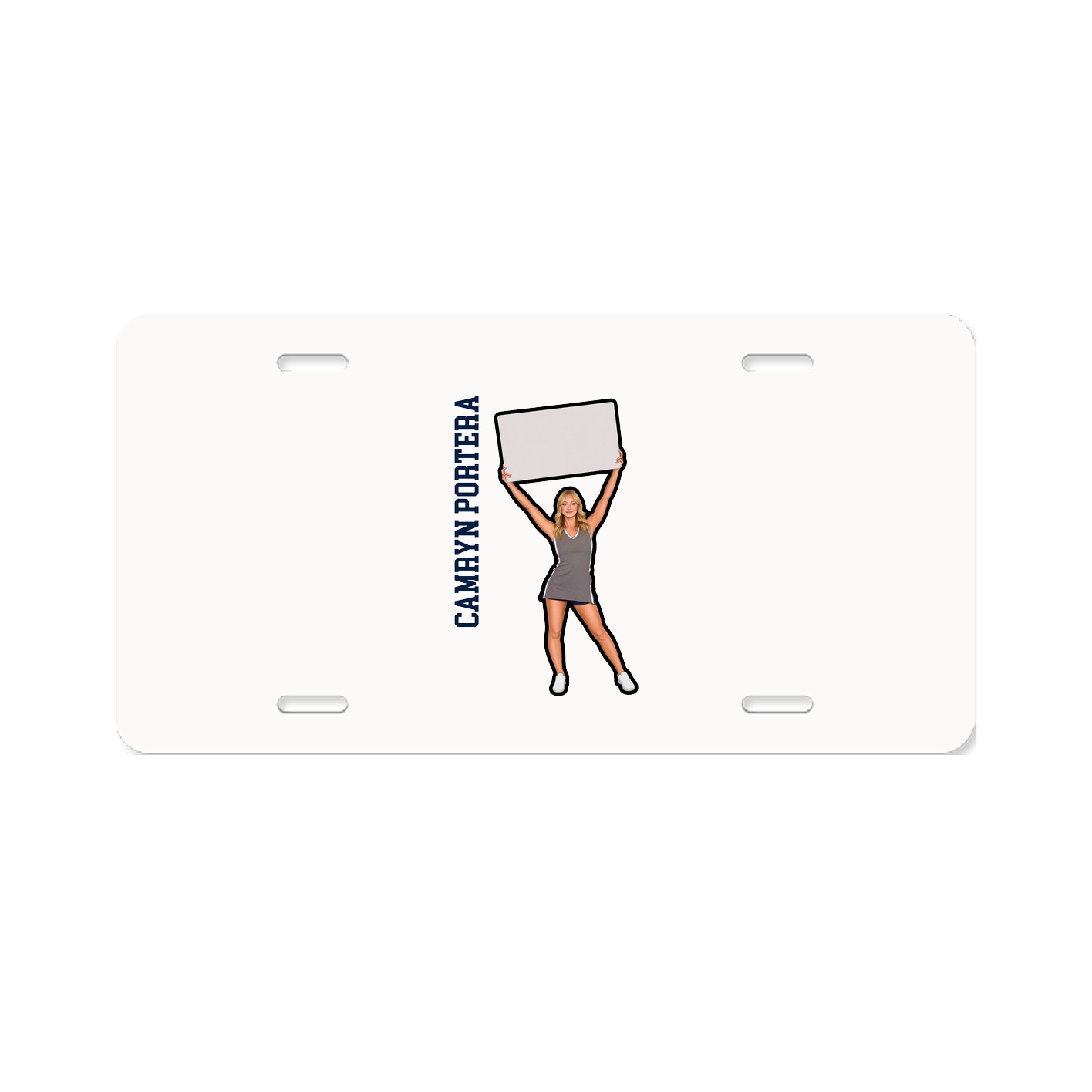 License Plate — Name Vertical in Classic