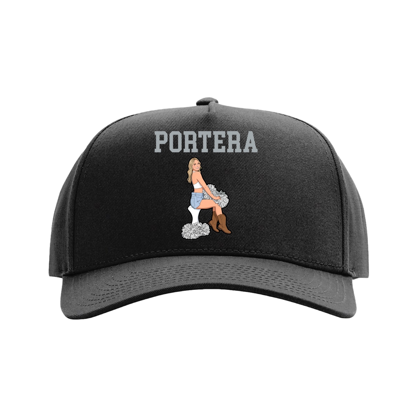 Full Fabric Five-Panel Champ Cap — Shirsey in Black