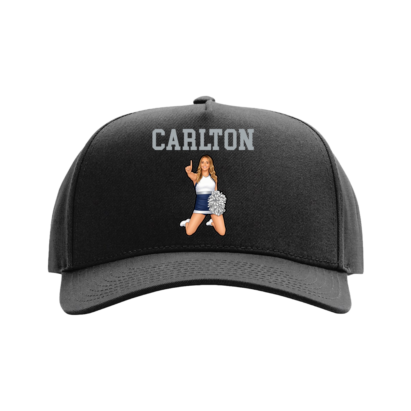 Full Fabric Five-Panel Champ Cap — Shirsey in Black