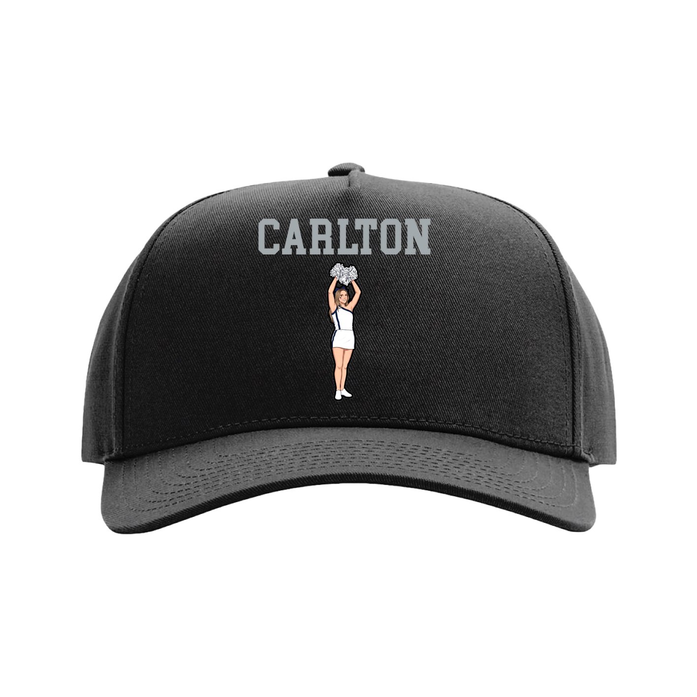 Full Fabric Five-Panel Champ Cap — Shirsey in Black