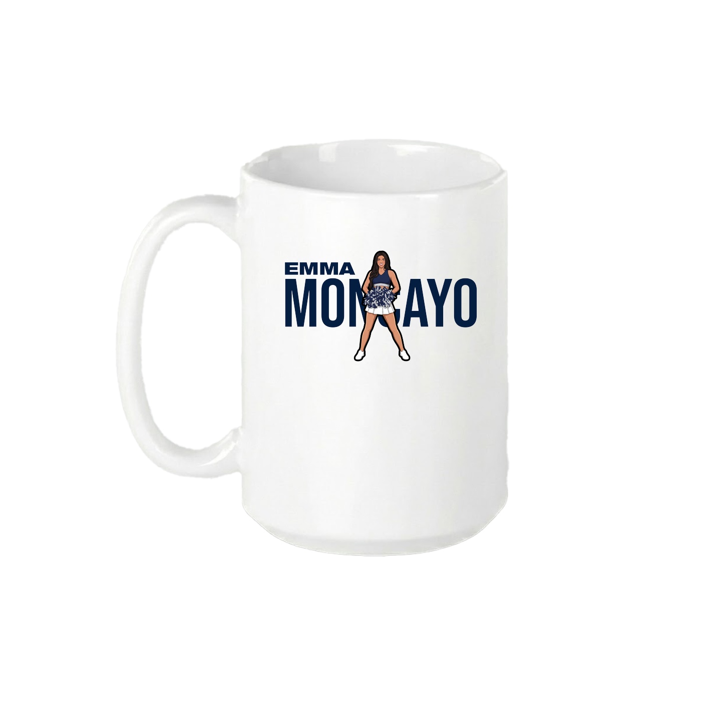 15oz Coffee Mug — Player Name in White