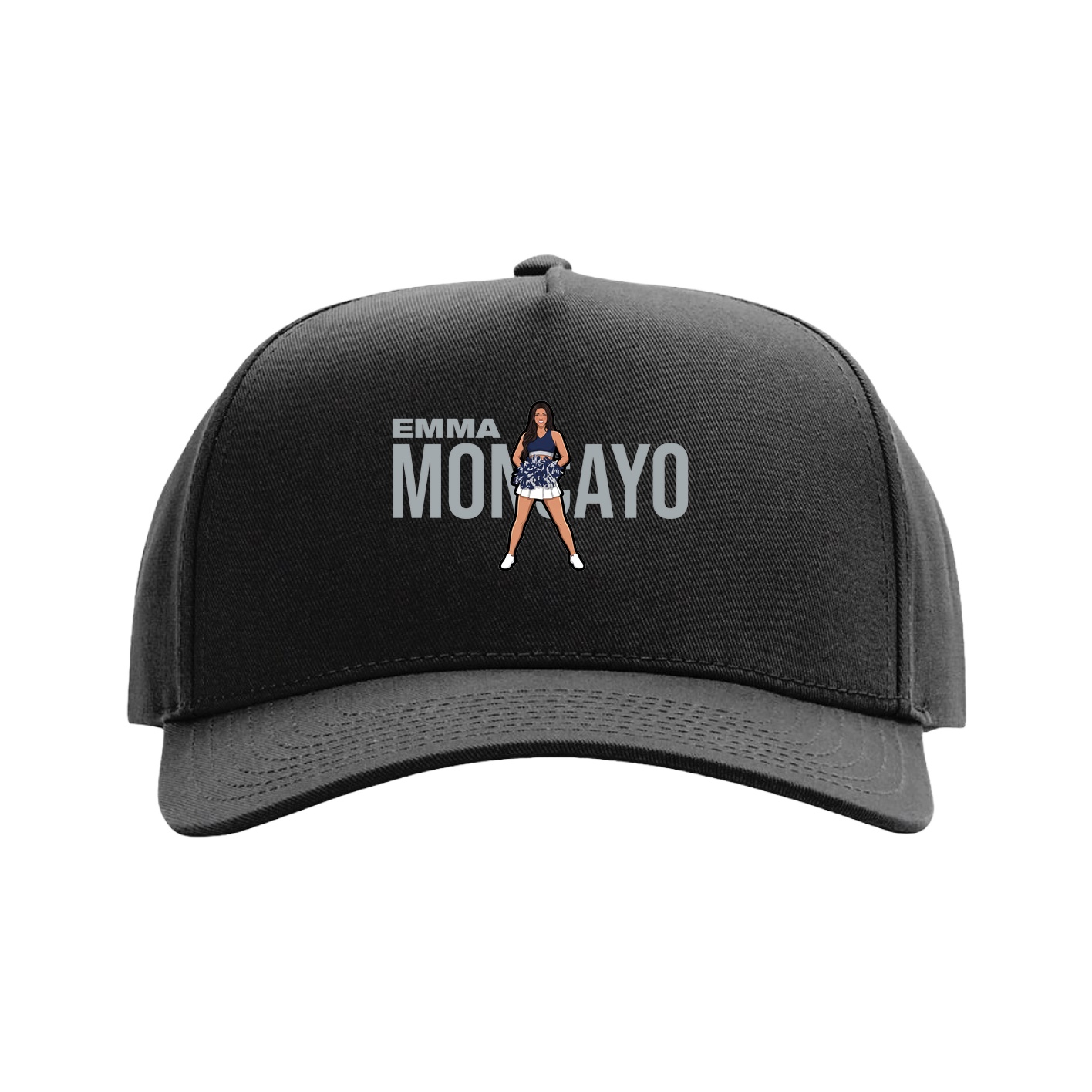 Full Fabric Five-Panel Champ Cap — Player Name in Black