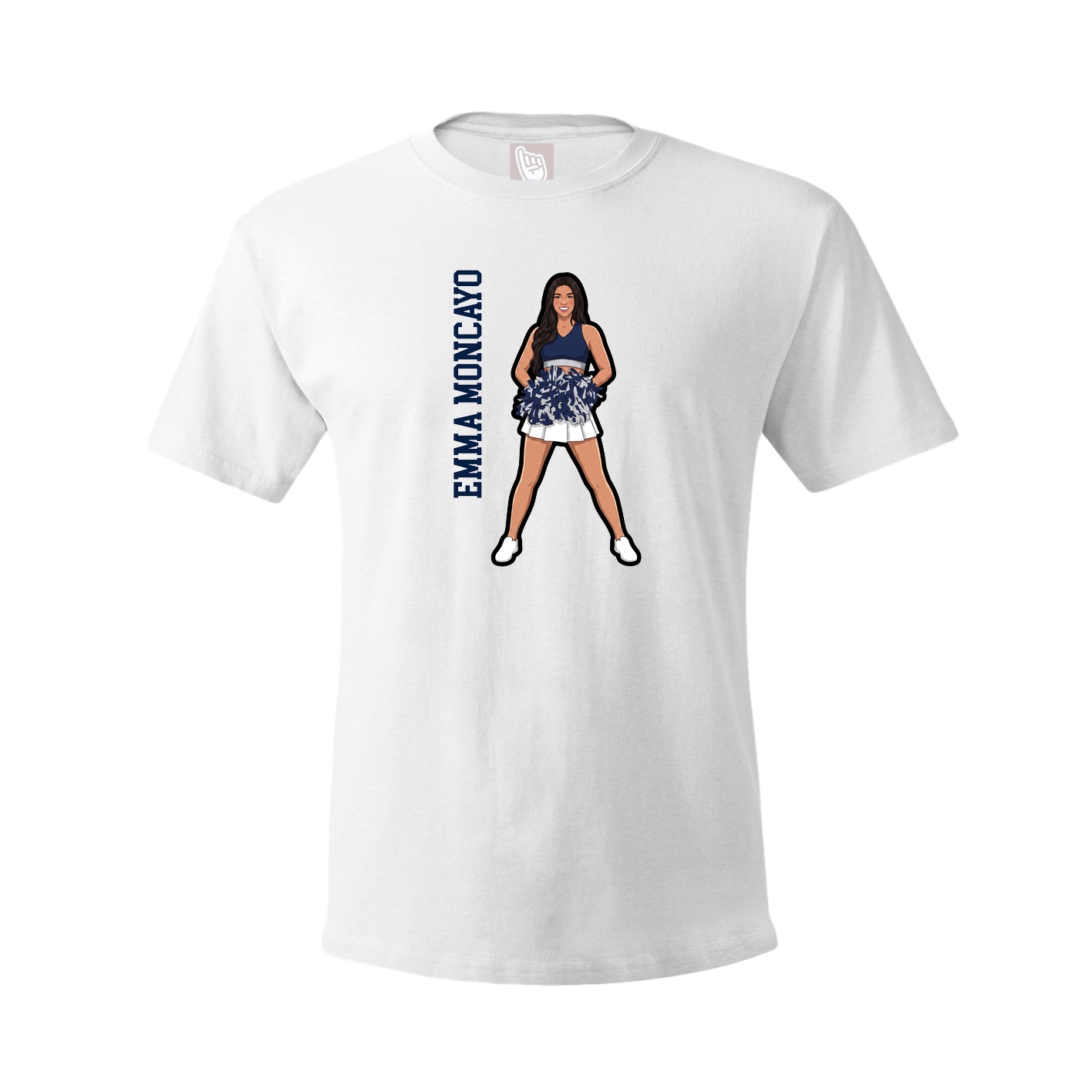 Youth Tee — Name Vertical in White