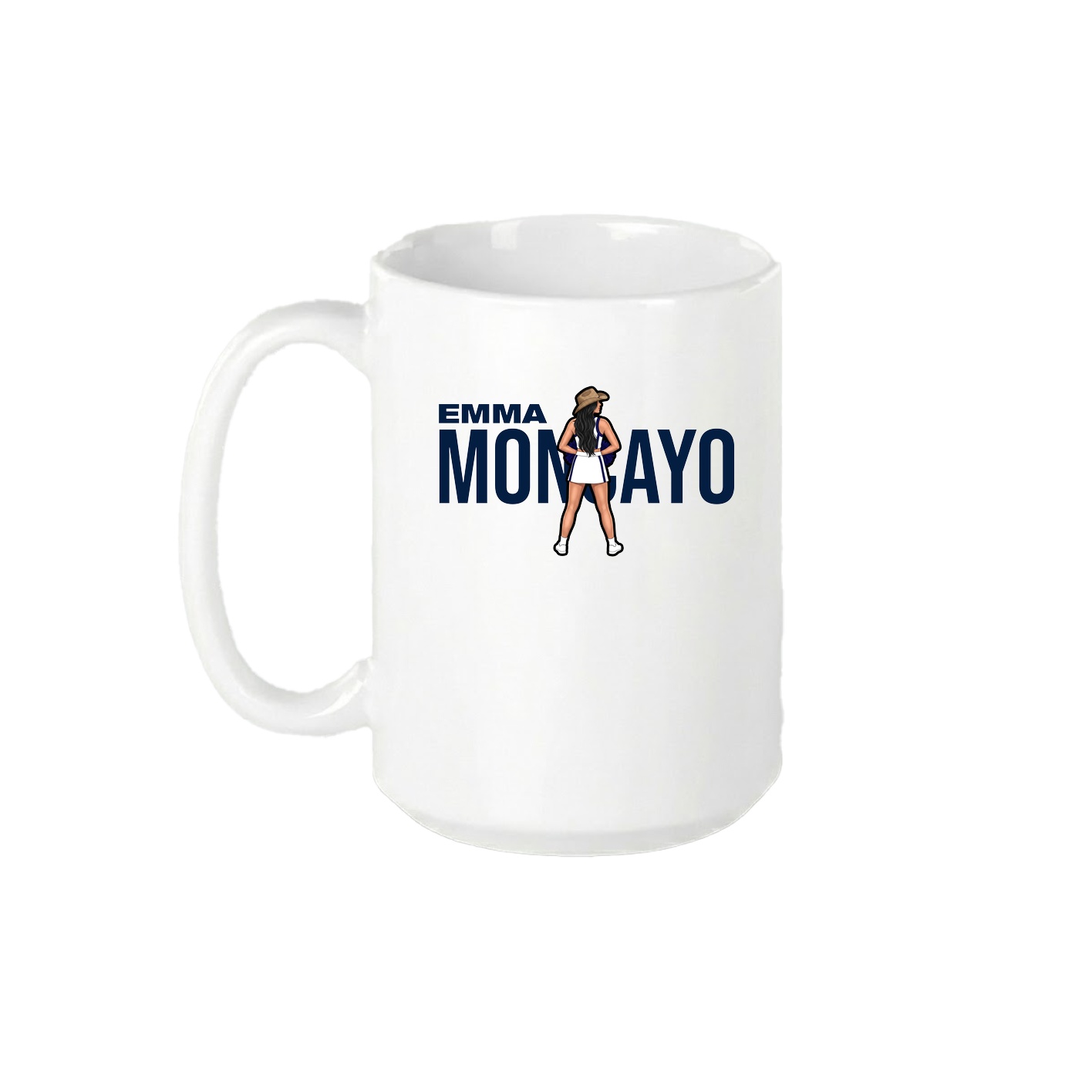 15oz Coffee Mug — Player Name in White