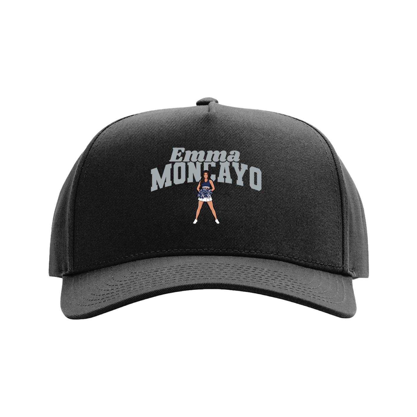 Full Fabric Five-Panel Champ Cap — Signature Arch in Black