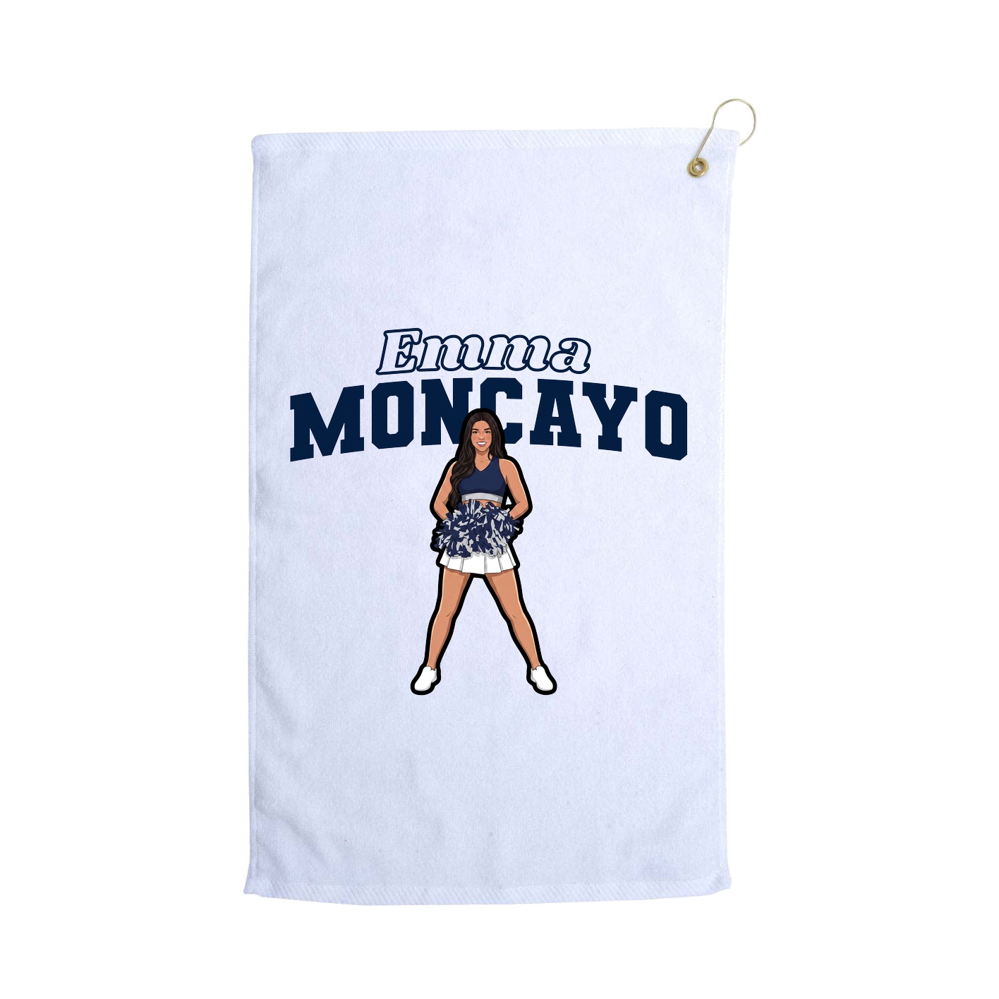 Golf Towel — Name Arch in White