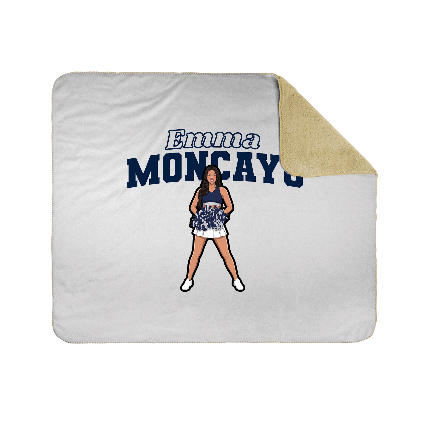 Throw Blanket — Name Arch in White