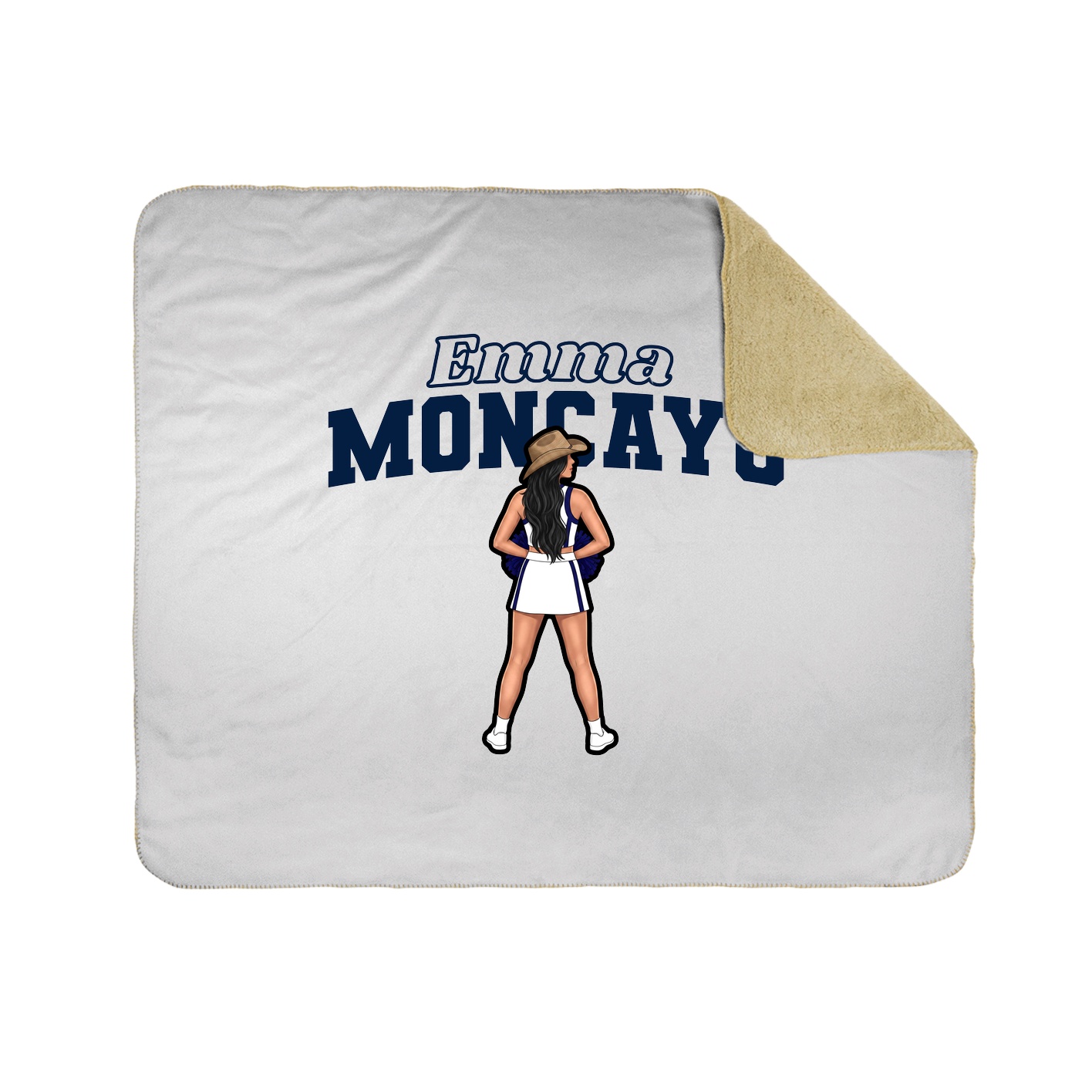 Throw Blanket — Name Arch in White