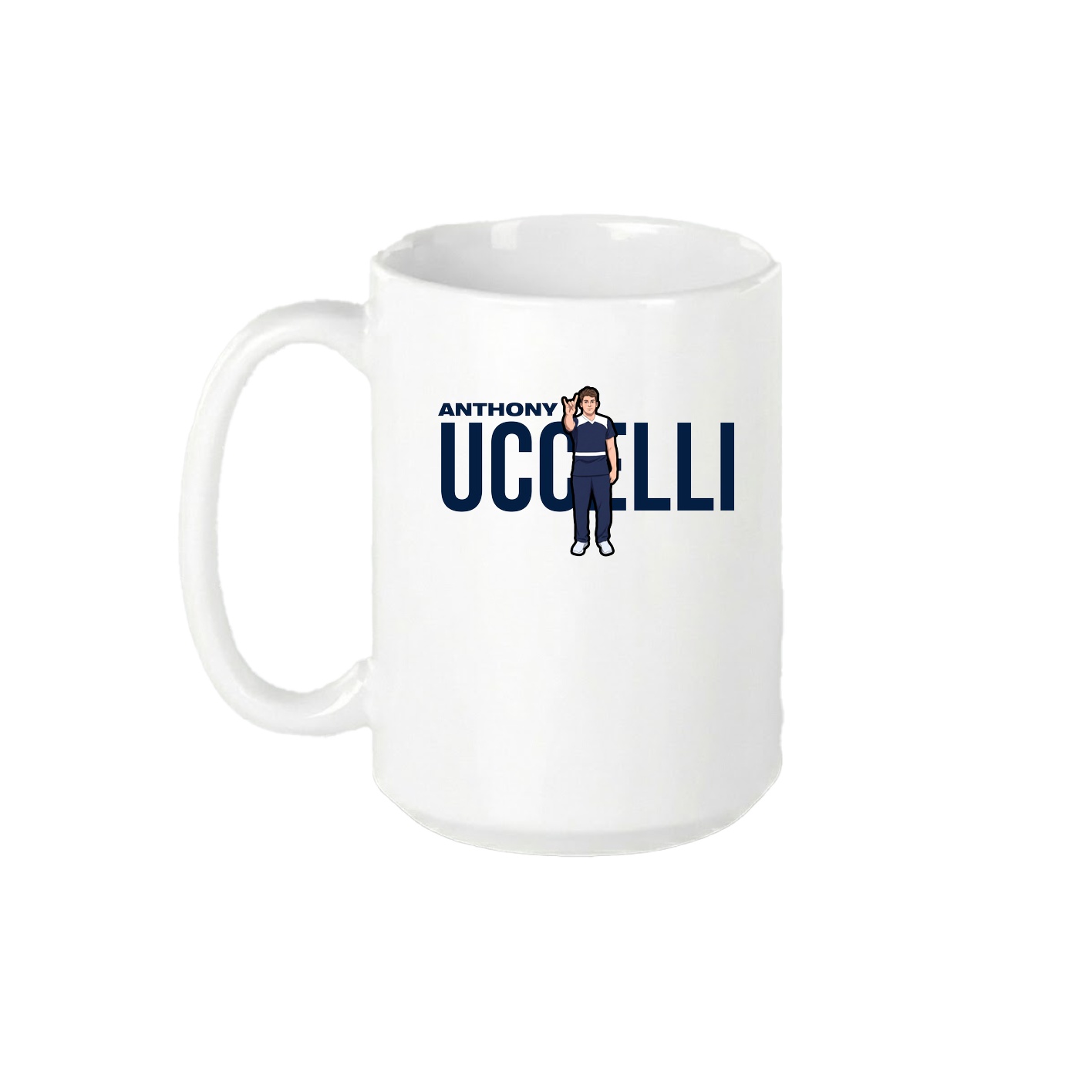 15oz Coffee Mug — Player Name in White