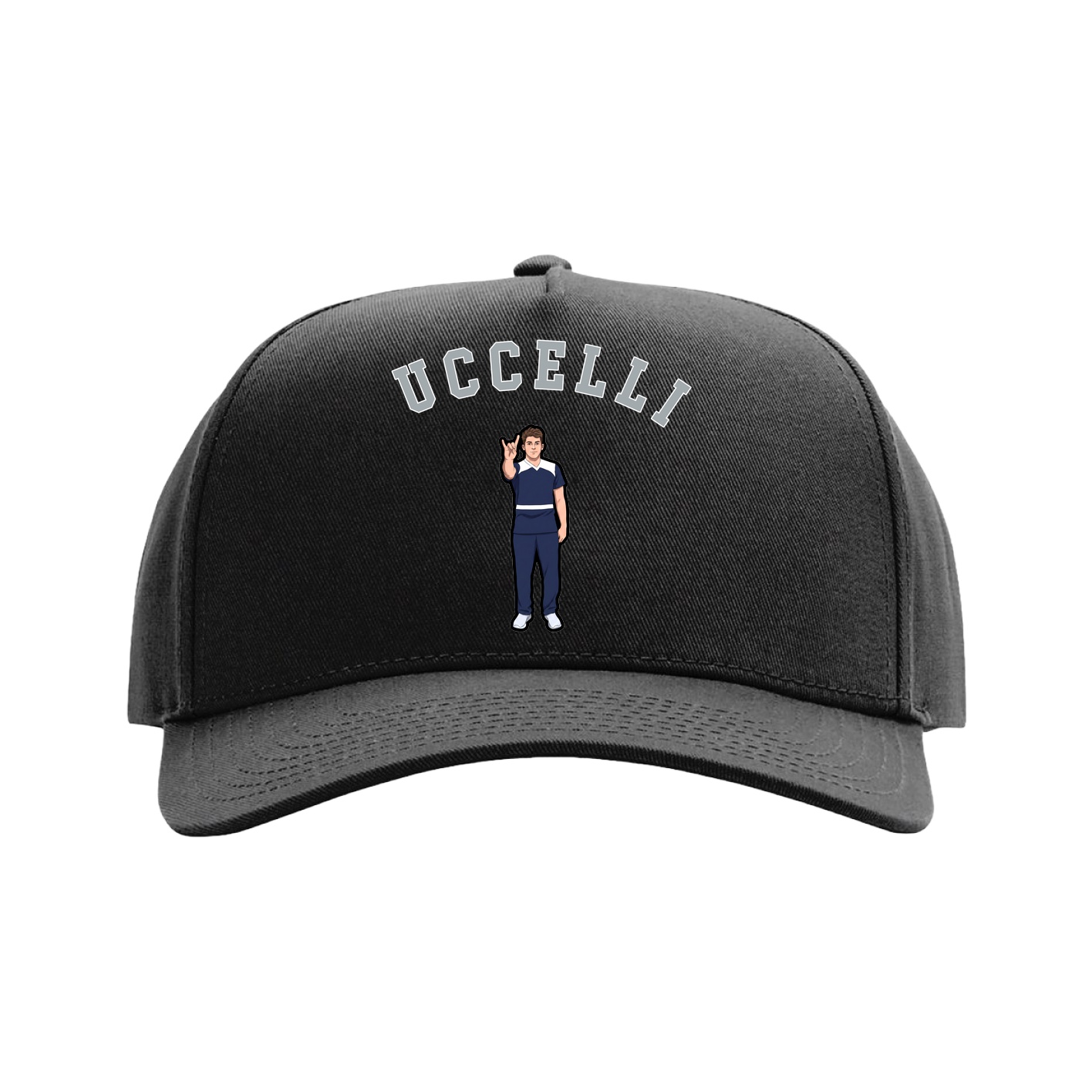 Full Fabric Five-Panel Champ Cap — Shirsey Arch in Black
