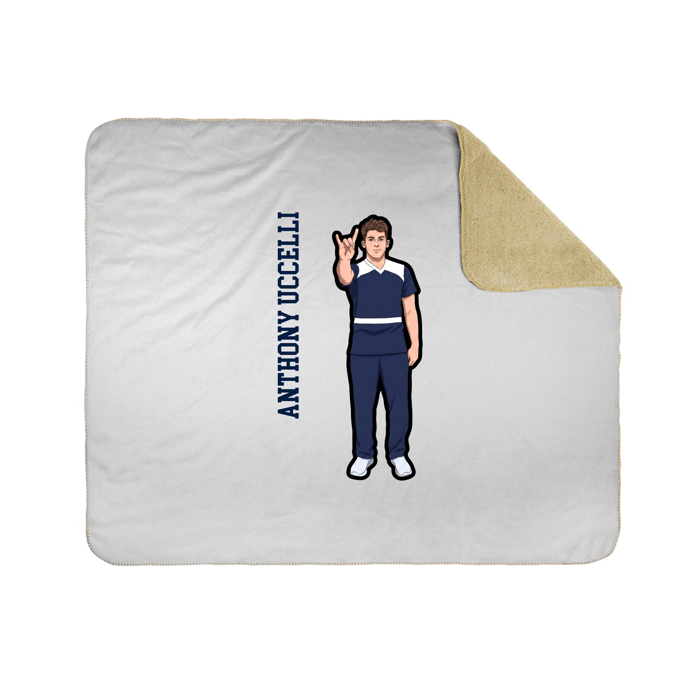 Throw Blanket — Name Vertical in White