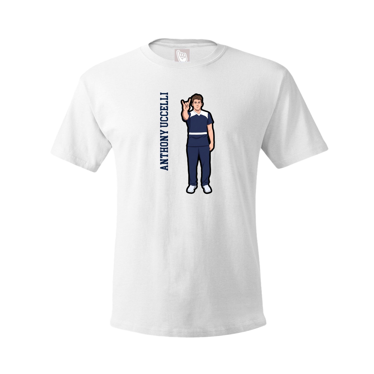 Tee — Name Vertical in White