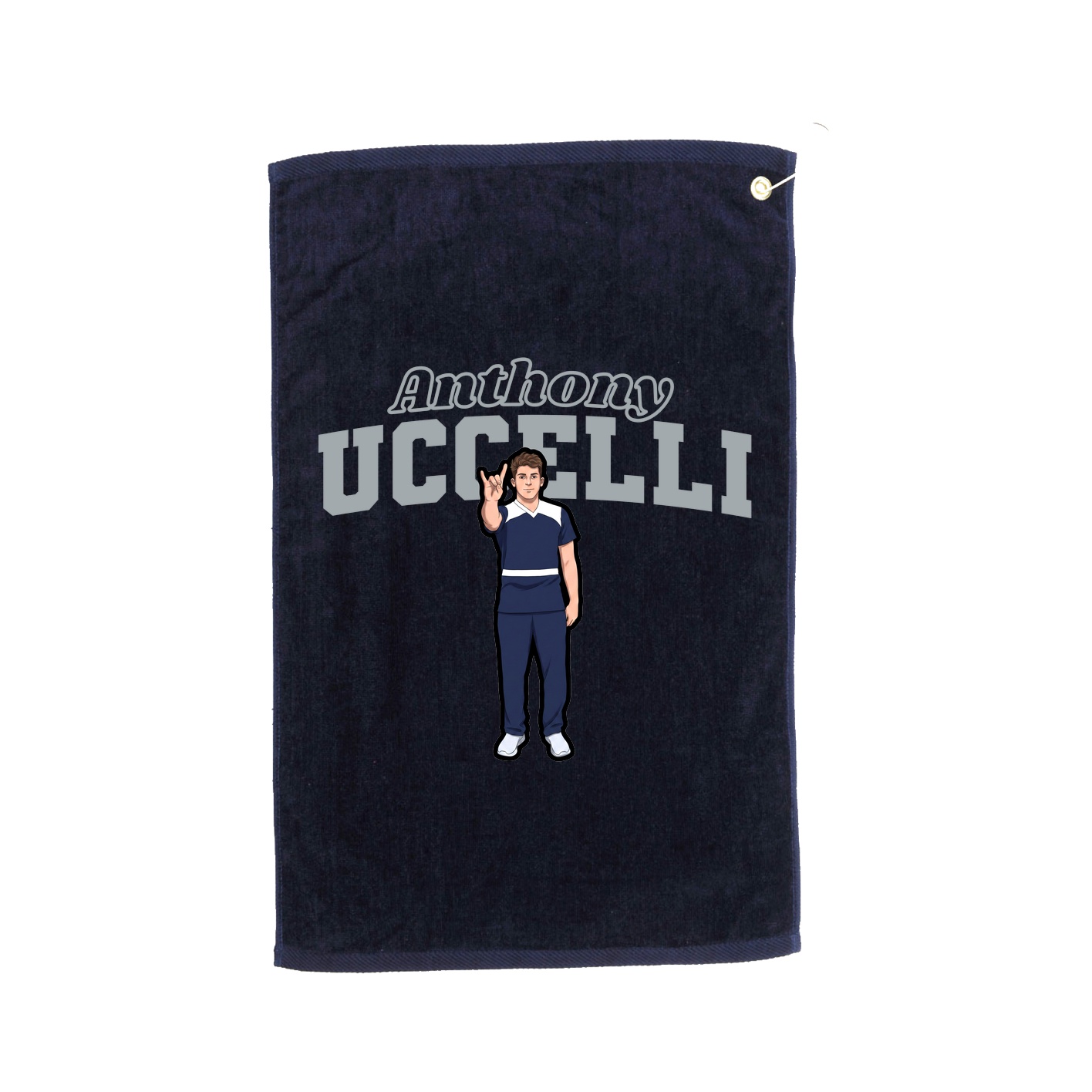 Golf Towel — Name Arch in Navy