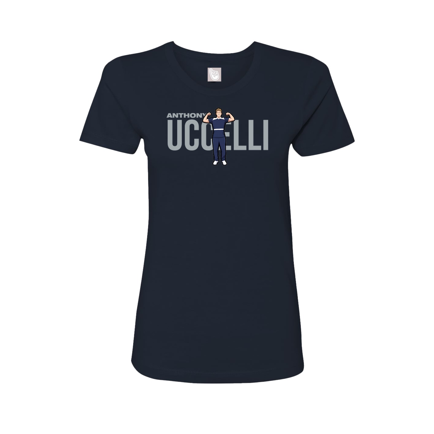 Fitted Women's Tee — Player Name in Navy