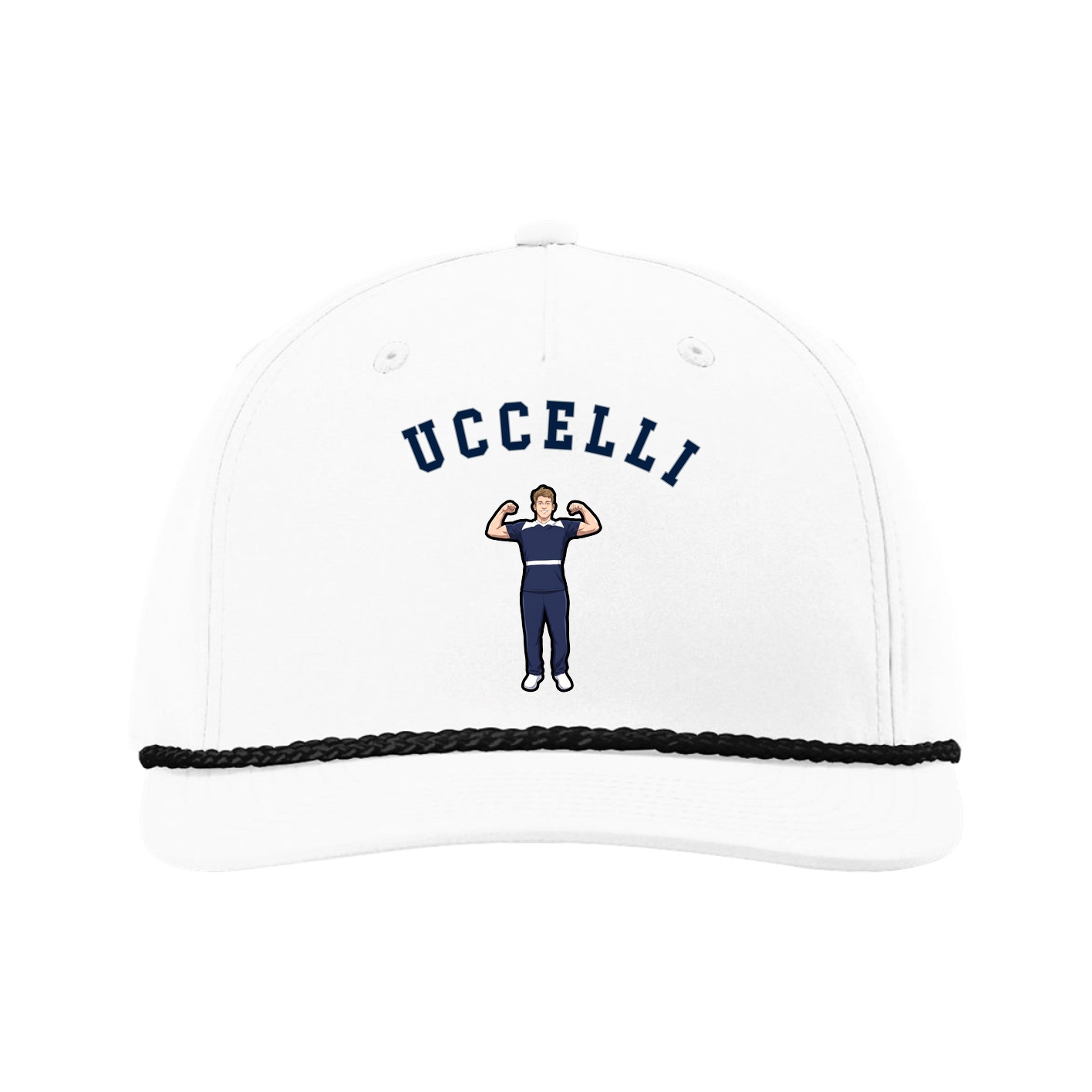 Five-Panel Classic Rope Cap — Shirsey Arch in White