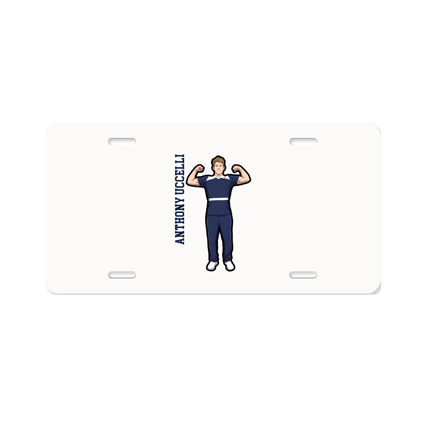 License Plate — Name Vertical in Classic