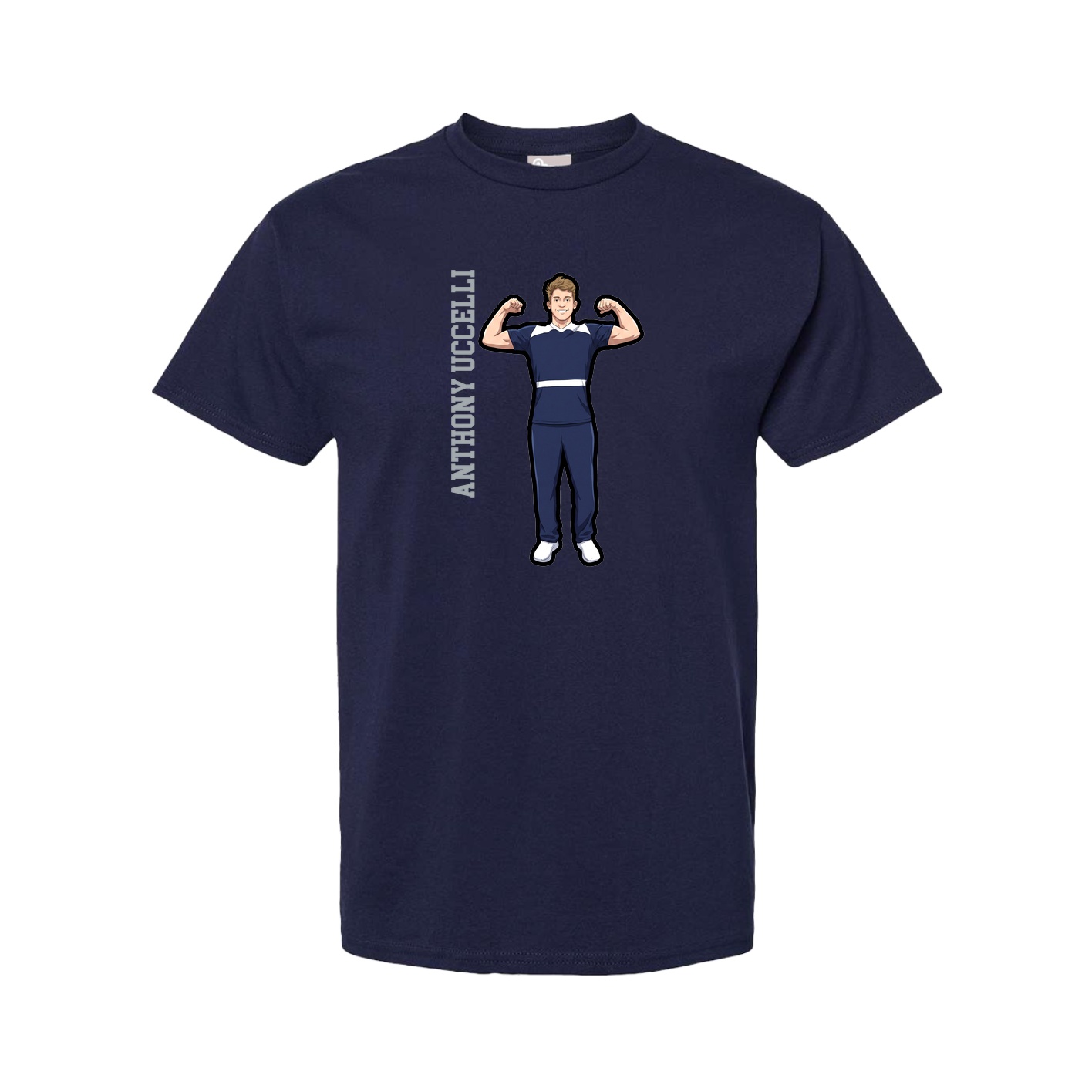 Tee — Name Vertical in Navy