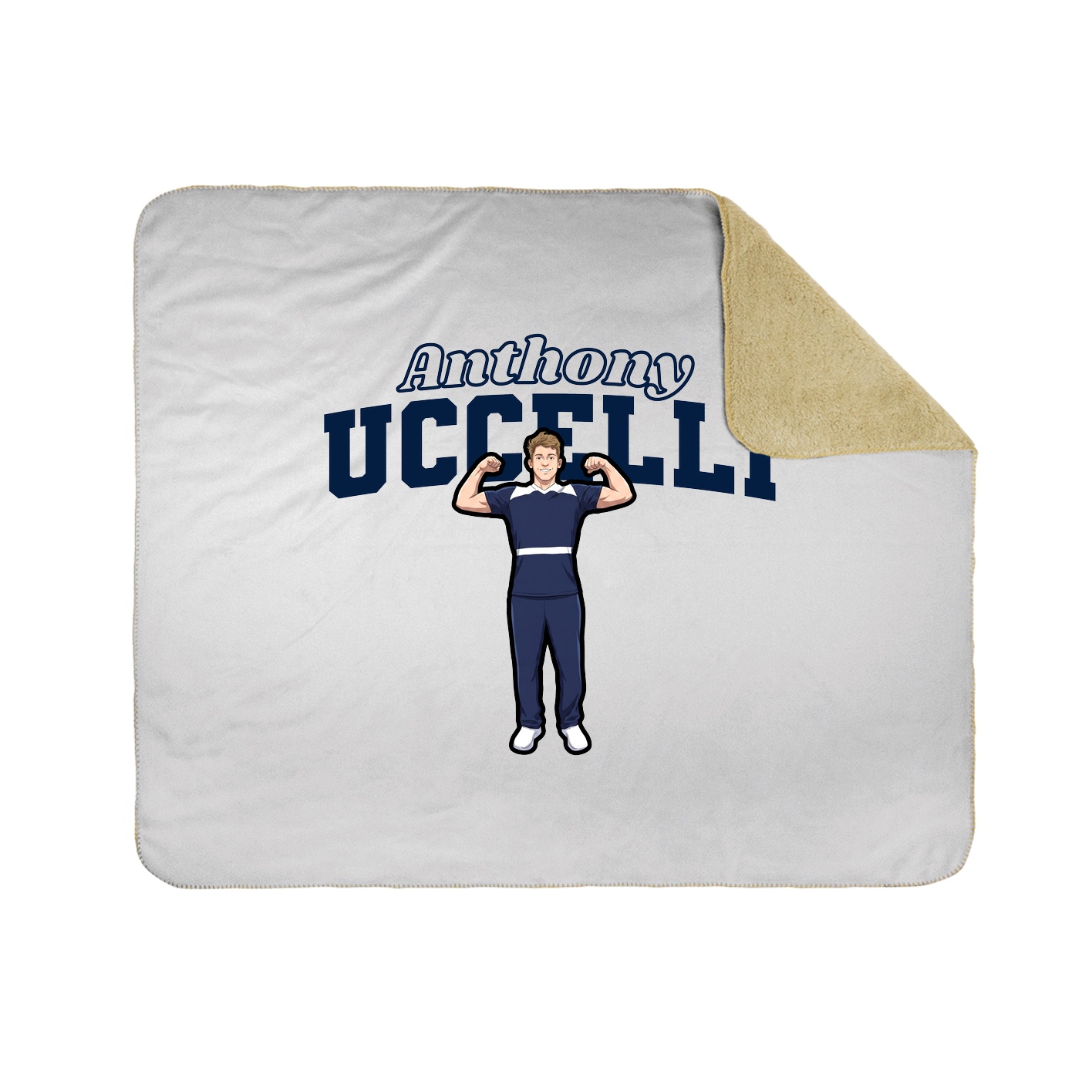 Throw Blanket — Name Arch in White