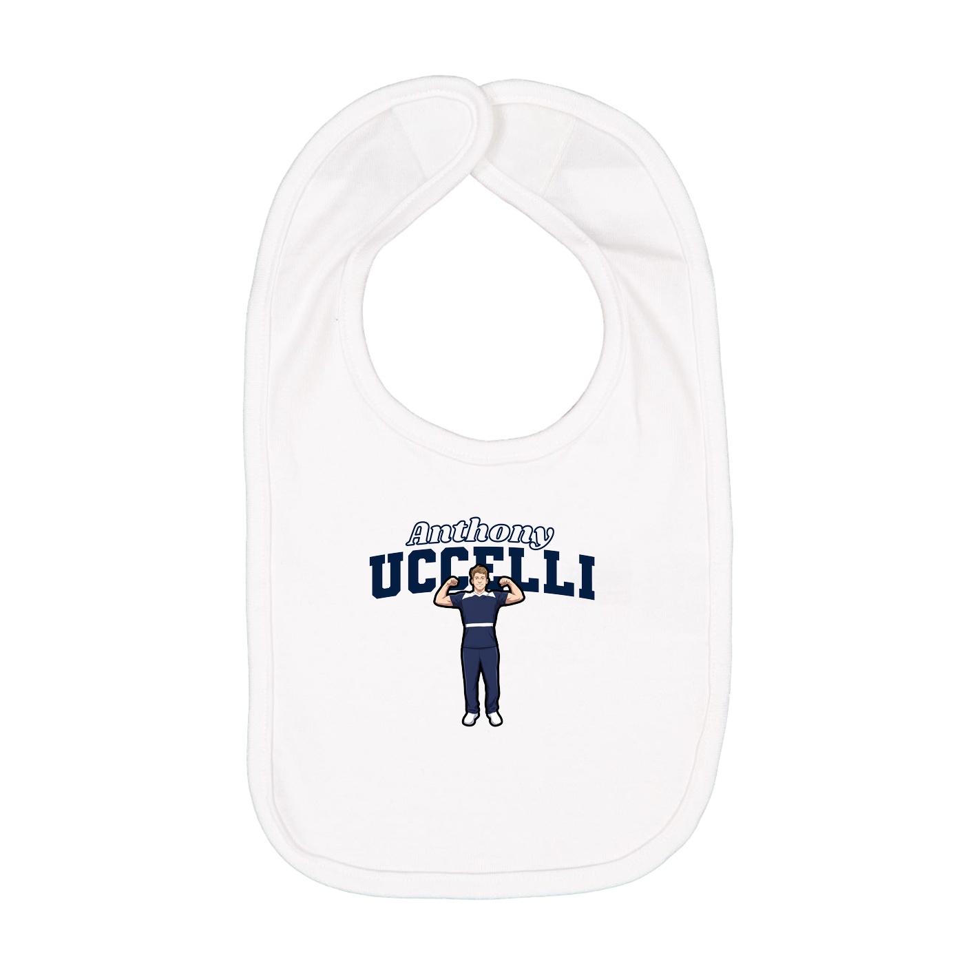 Infant Bib — Name Arch in White