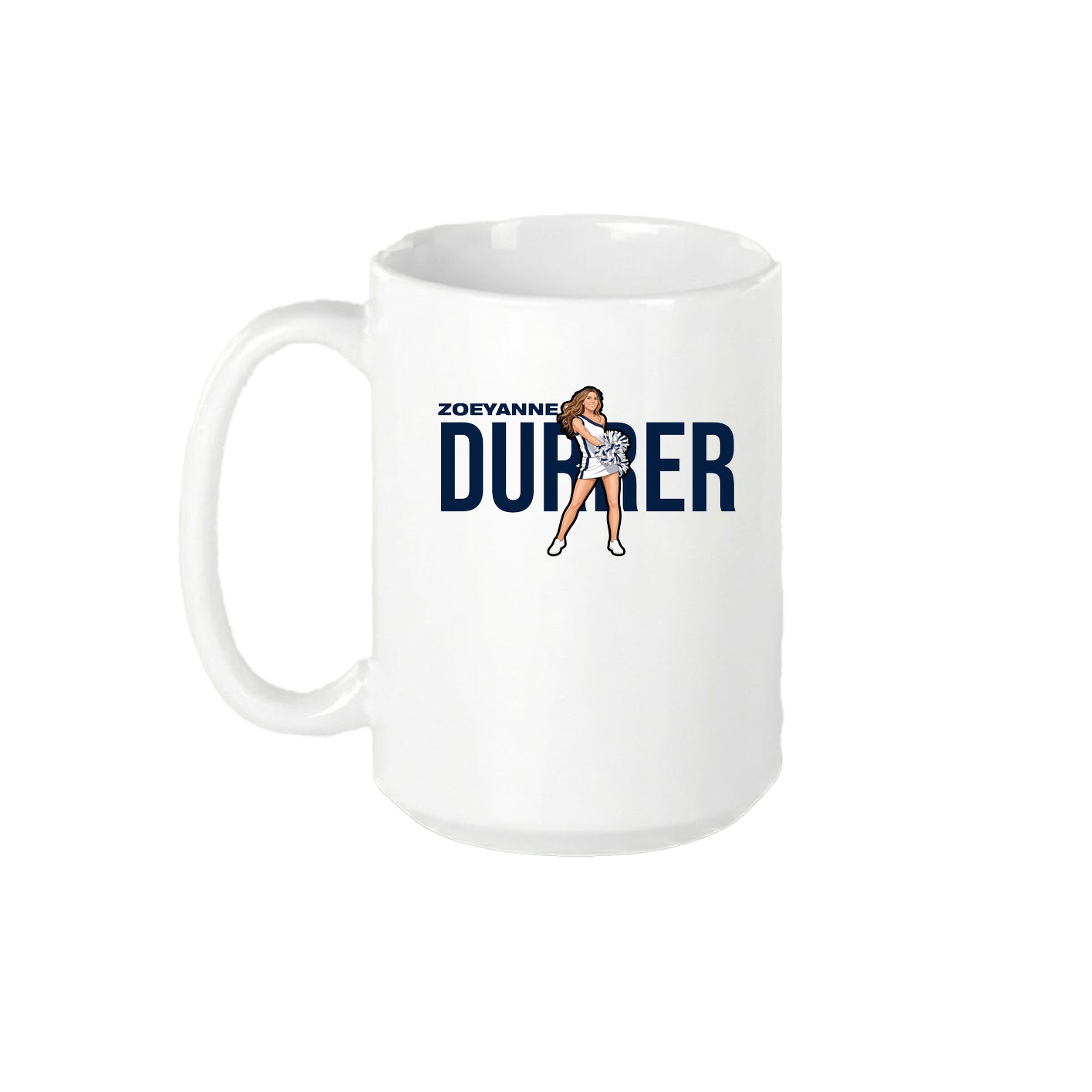 15oz Coffee Mug — Player Name in White