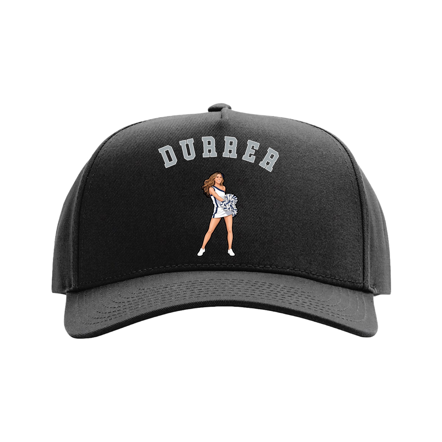 Full Fabric Five-Panel Champ Cap — Shirsey Arch in Black