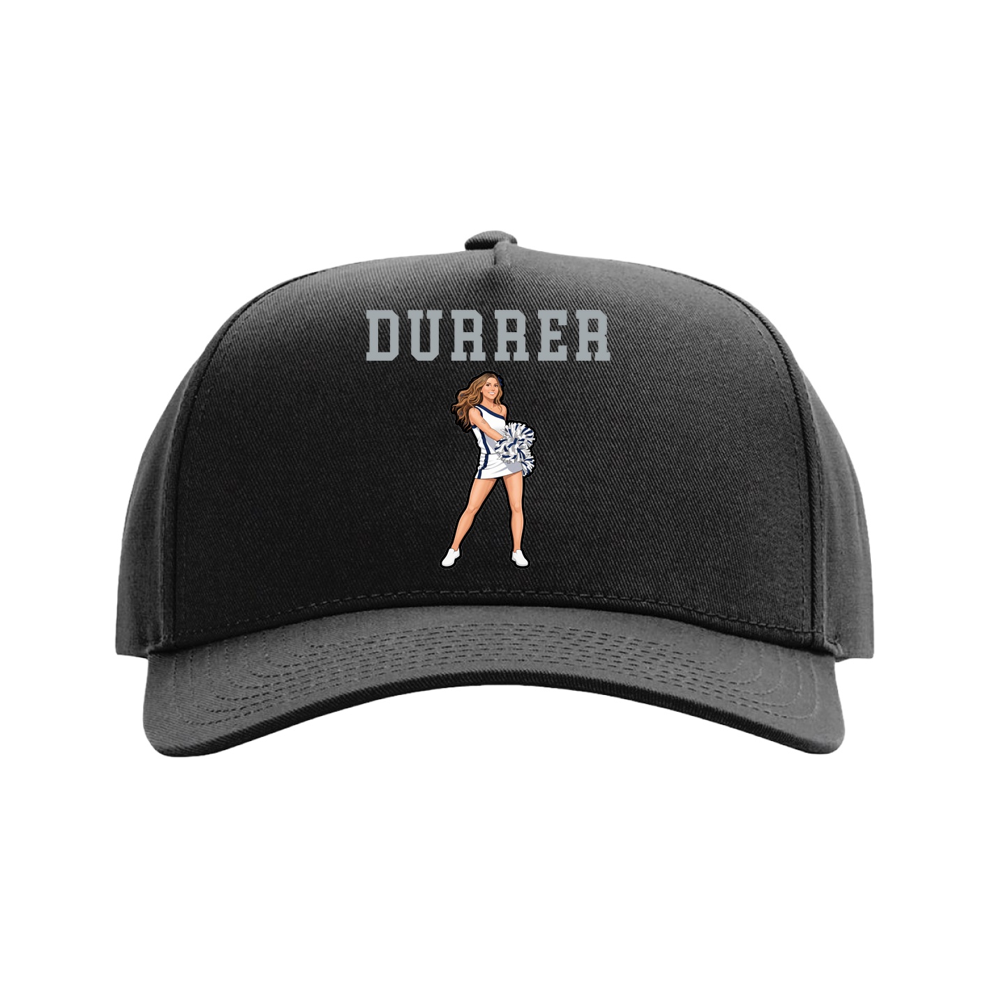 Full Fabric Five-Panel Champ Cap — Shirsey in Black