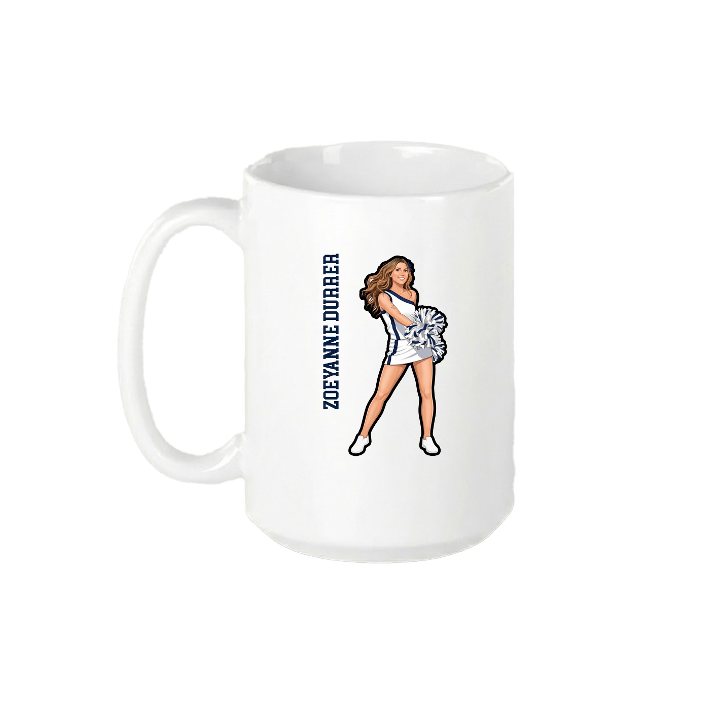 15oz Coffee Mug — Name Vertical in White