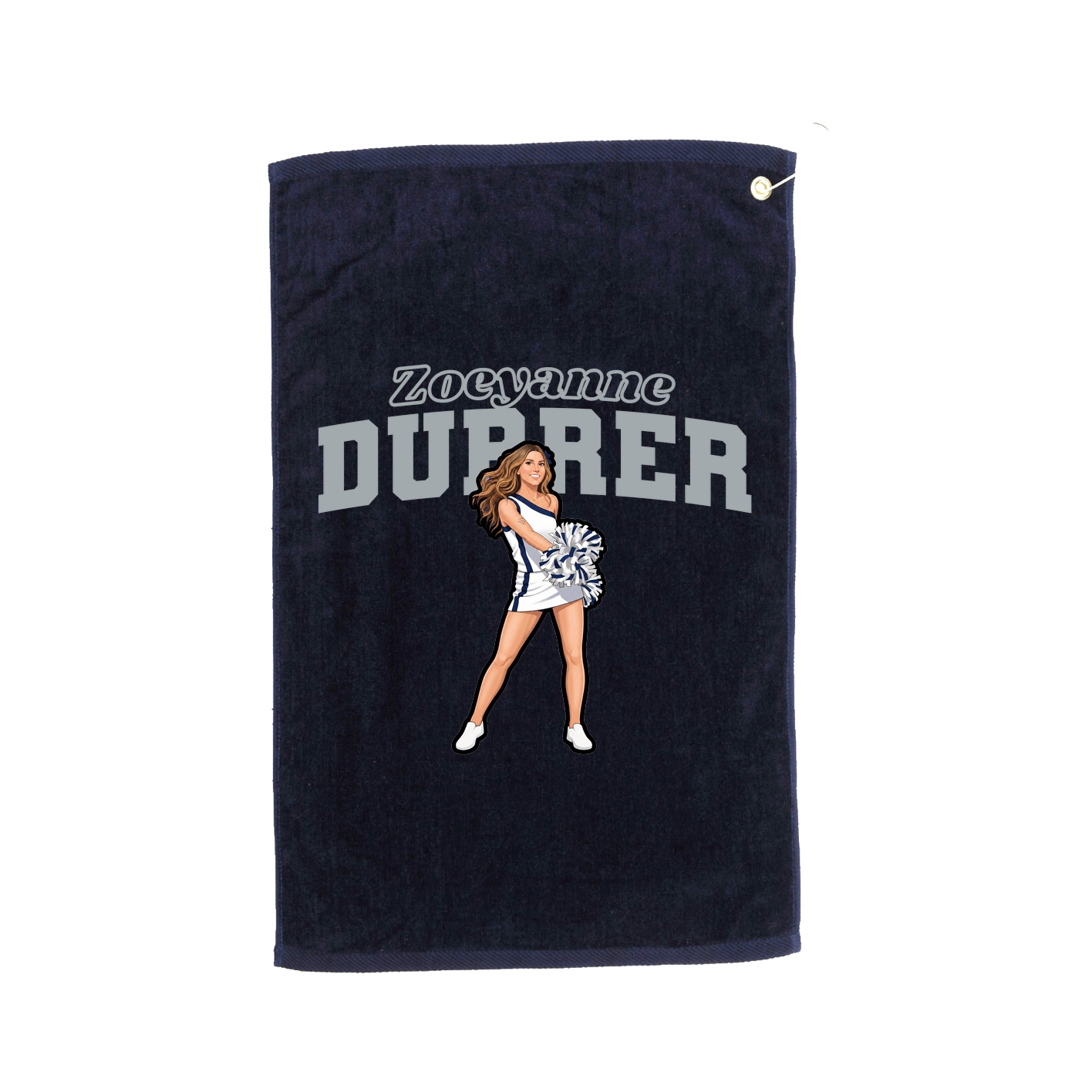 Golf Towel — Name Arch in Navy