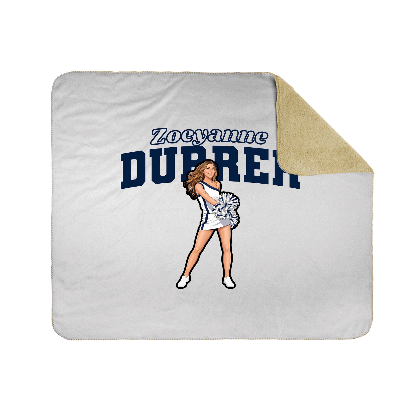Throw Blanket — Name Arch in White