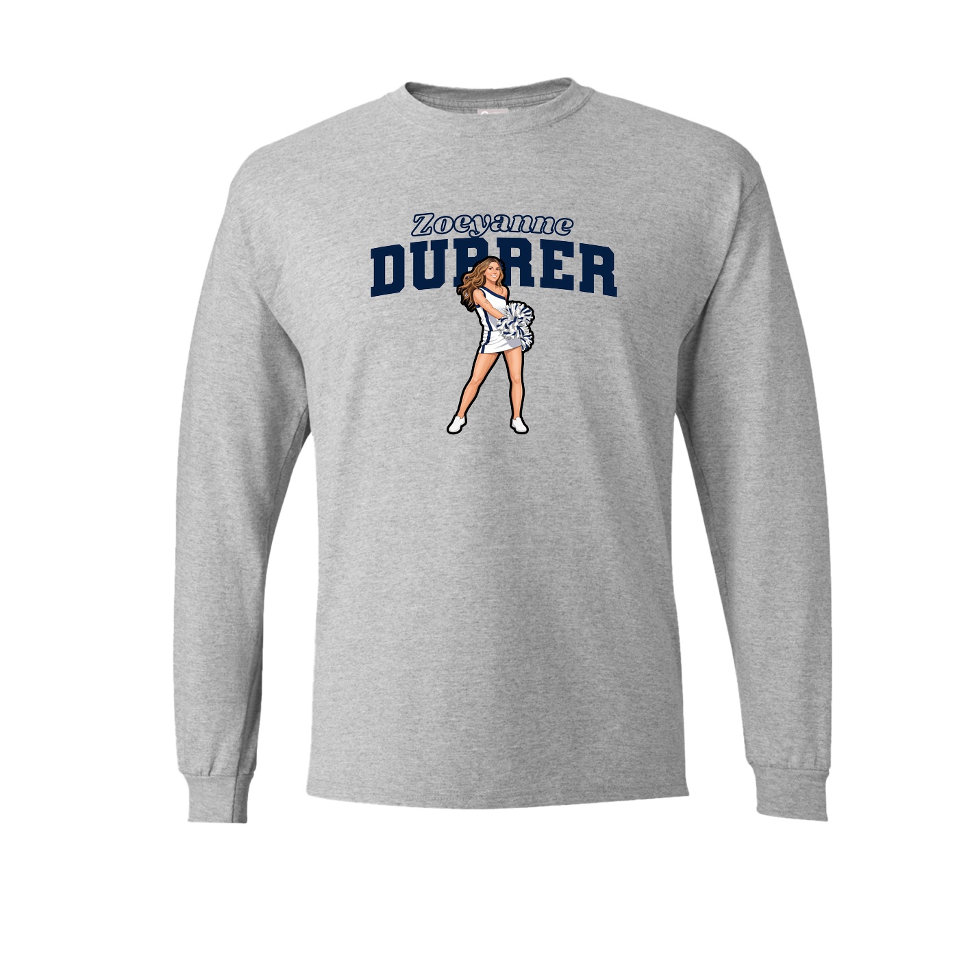 Long Sleeve Tee — Name Arch in Grey