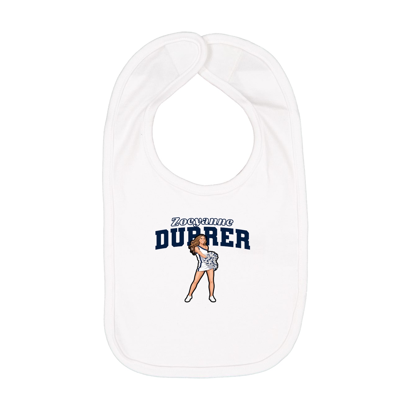 Infant Bib — Name Arch in White