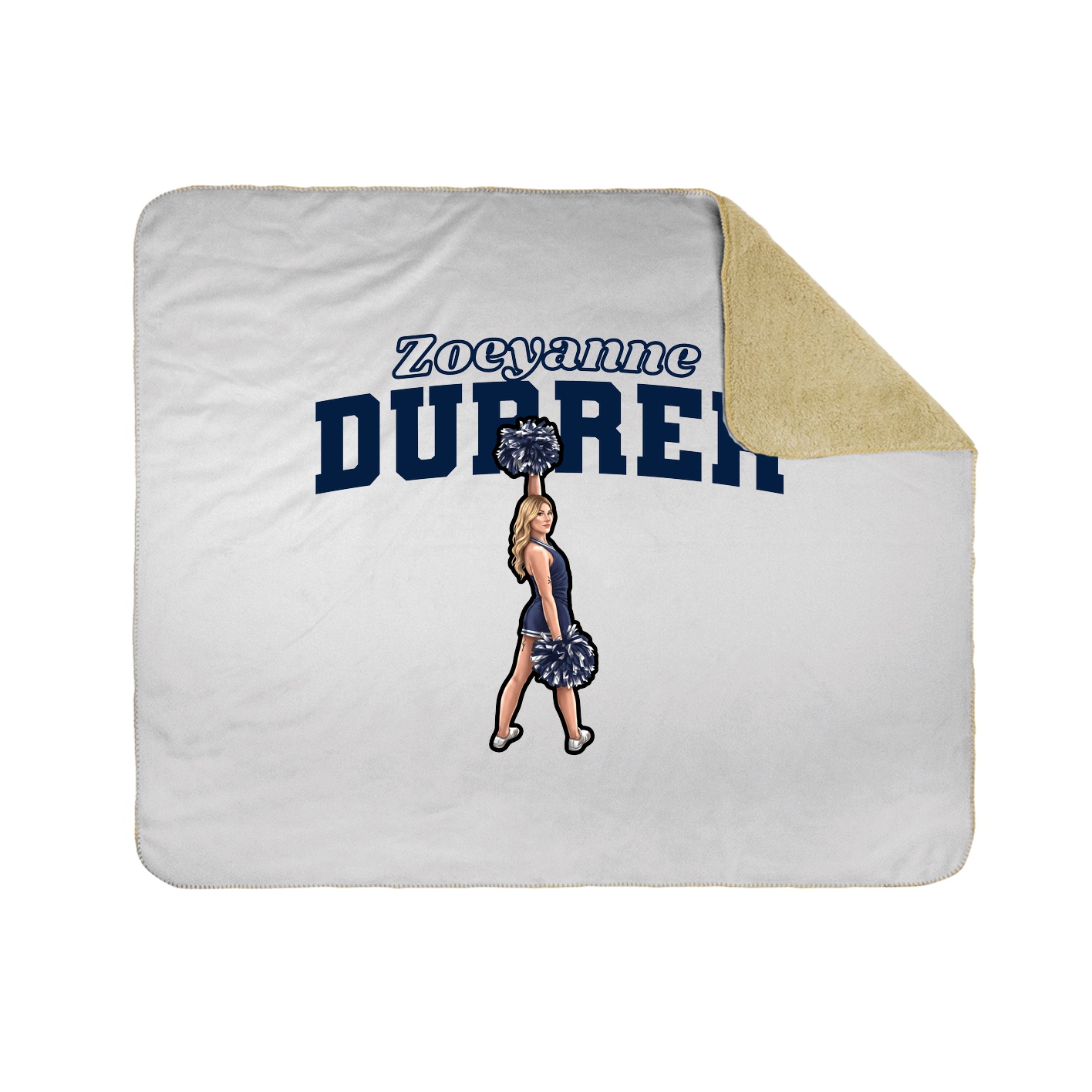 Throw Blanket — Name Arch in White
